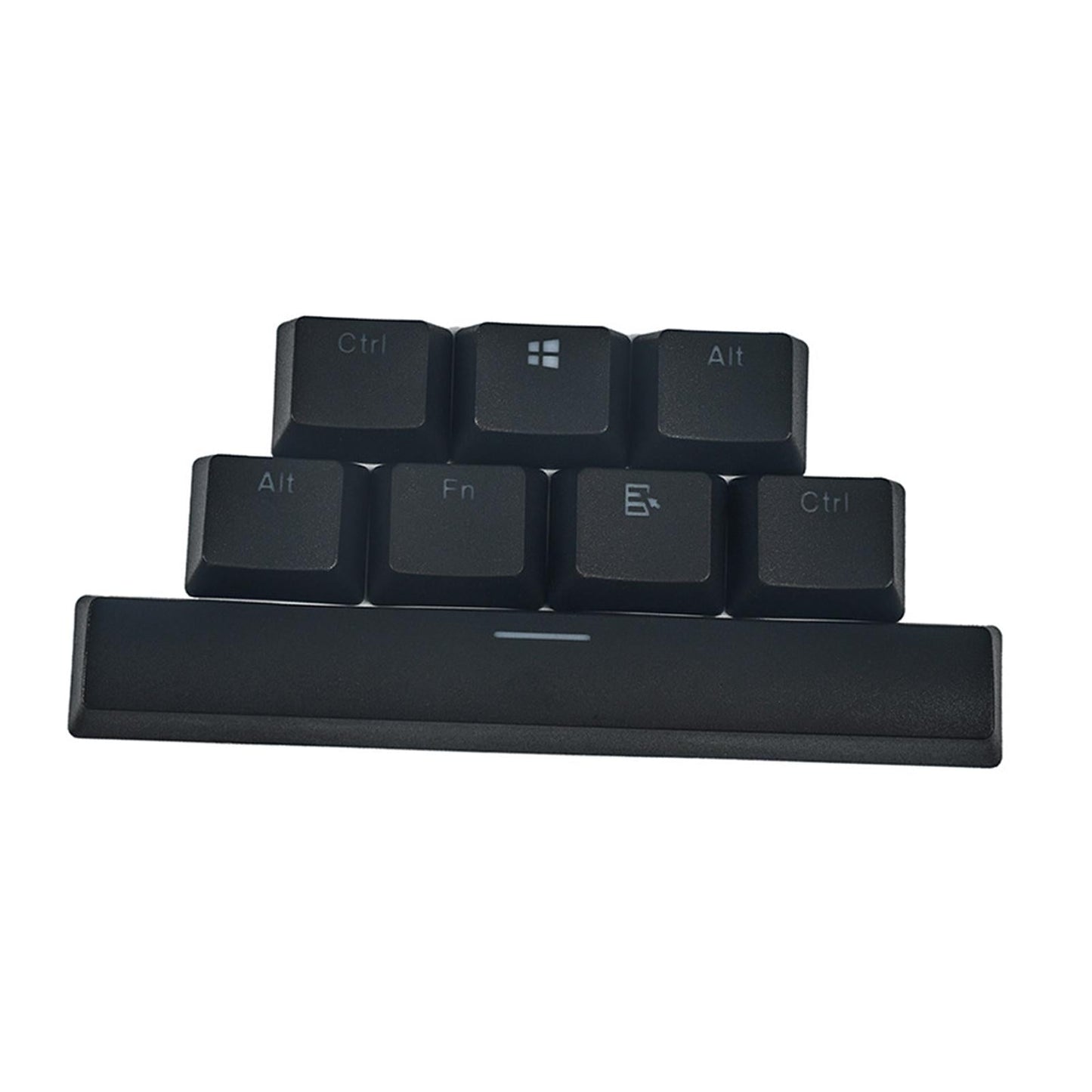 8 Pieces PBT Two-Color Translucent Keycaps for Mechanical Keyboard Black