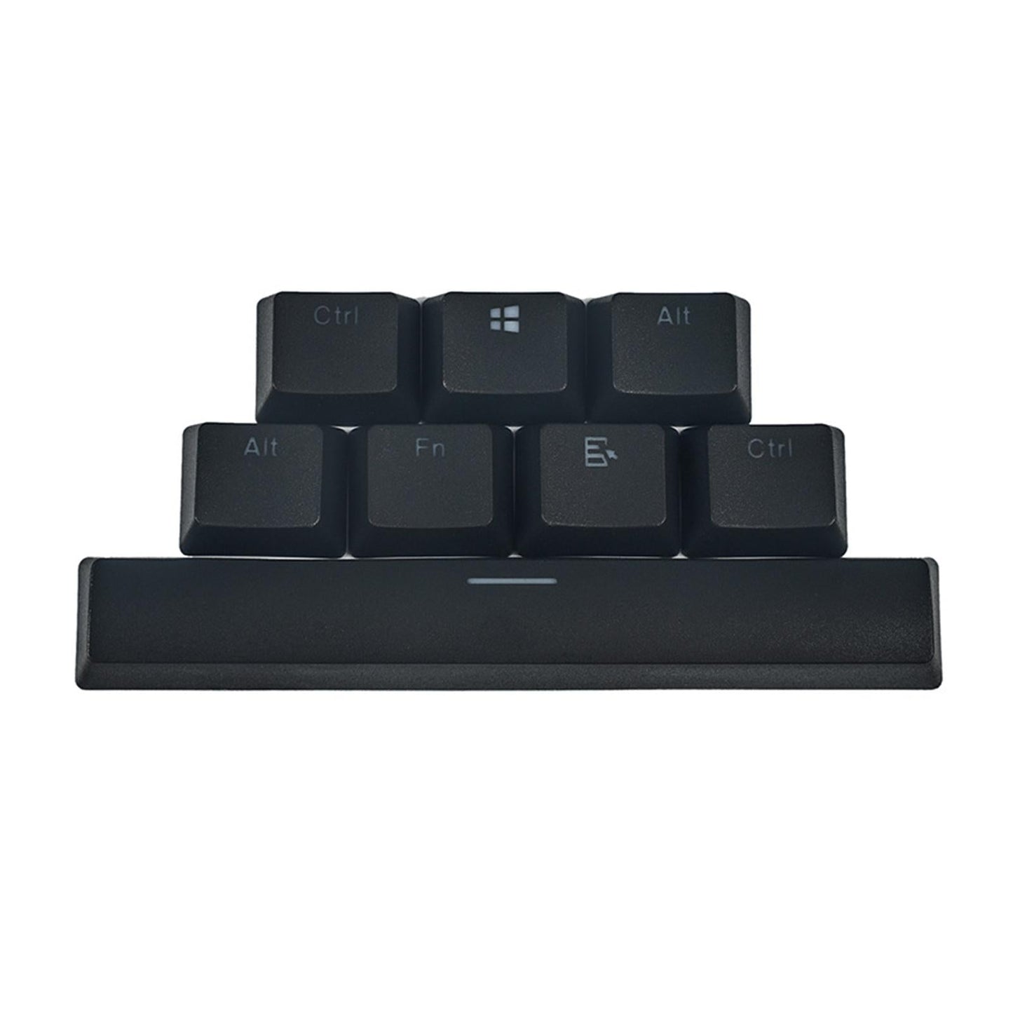 8 Pieces PBT Two-Color Translucent Keycaps for Mechanical Keyboard Black