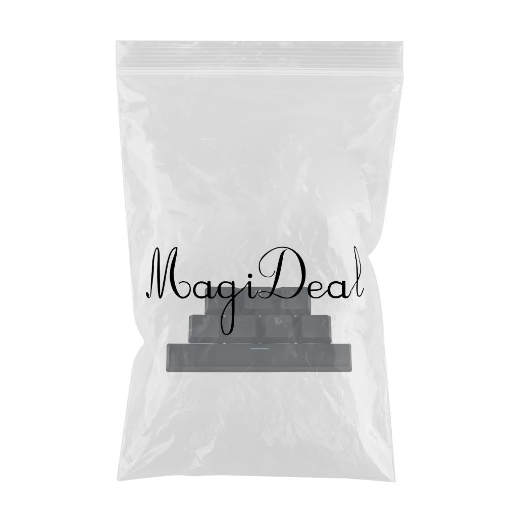 8 Pieces PBT Two-Color Translucent Keycaps for Mechanical Keyboard Black