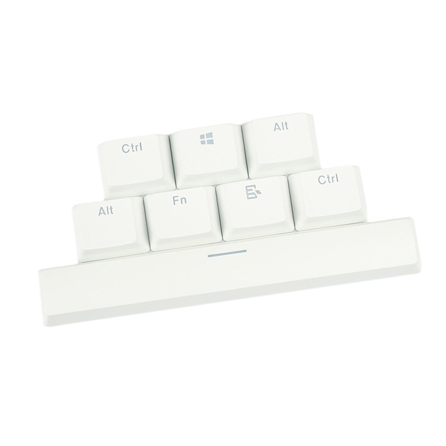 8 Pieces PBT Two-Color Translucent Keycaps for Mechanical Keyboard White
