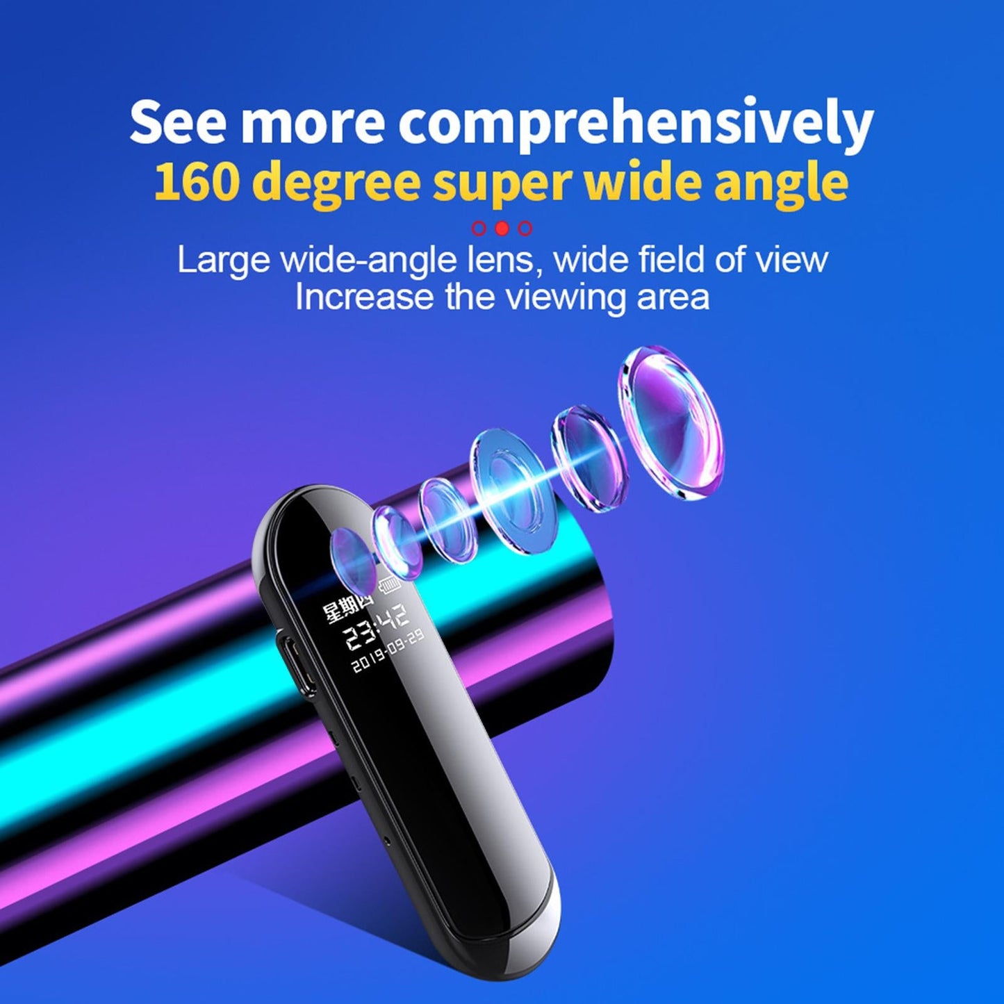 Mini Back Clip Voice Recorder 1080P 300mAh for Meeting Indoor Outdoor 32GB