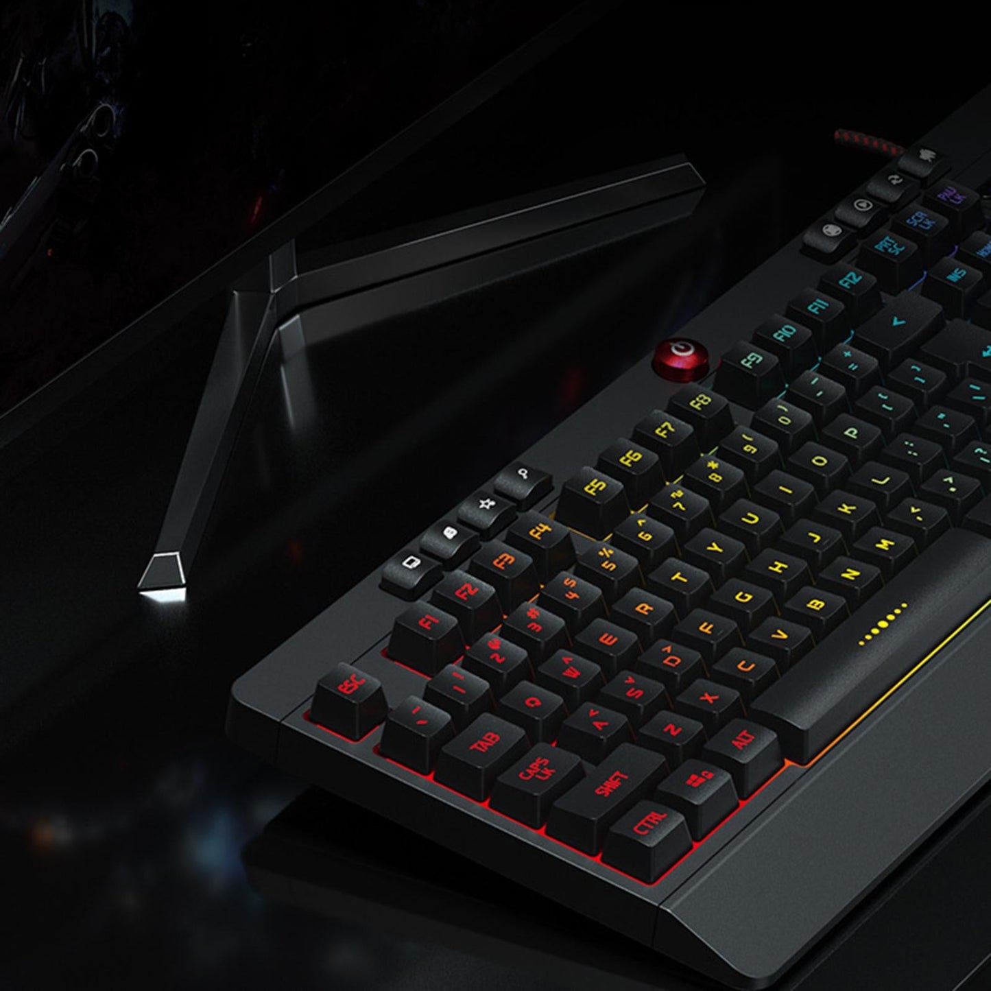 Gaming Keyboard and Mouse Set Standard Adjustable for Gamer Desktop White