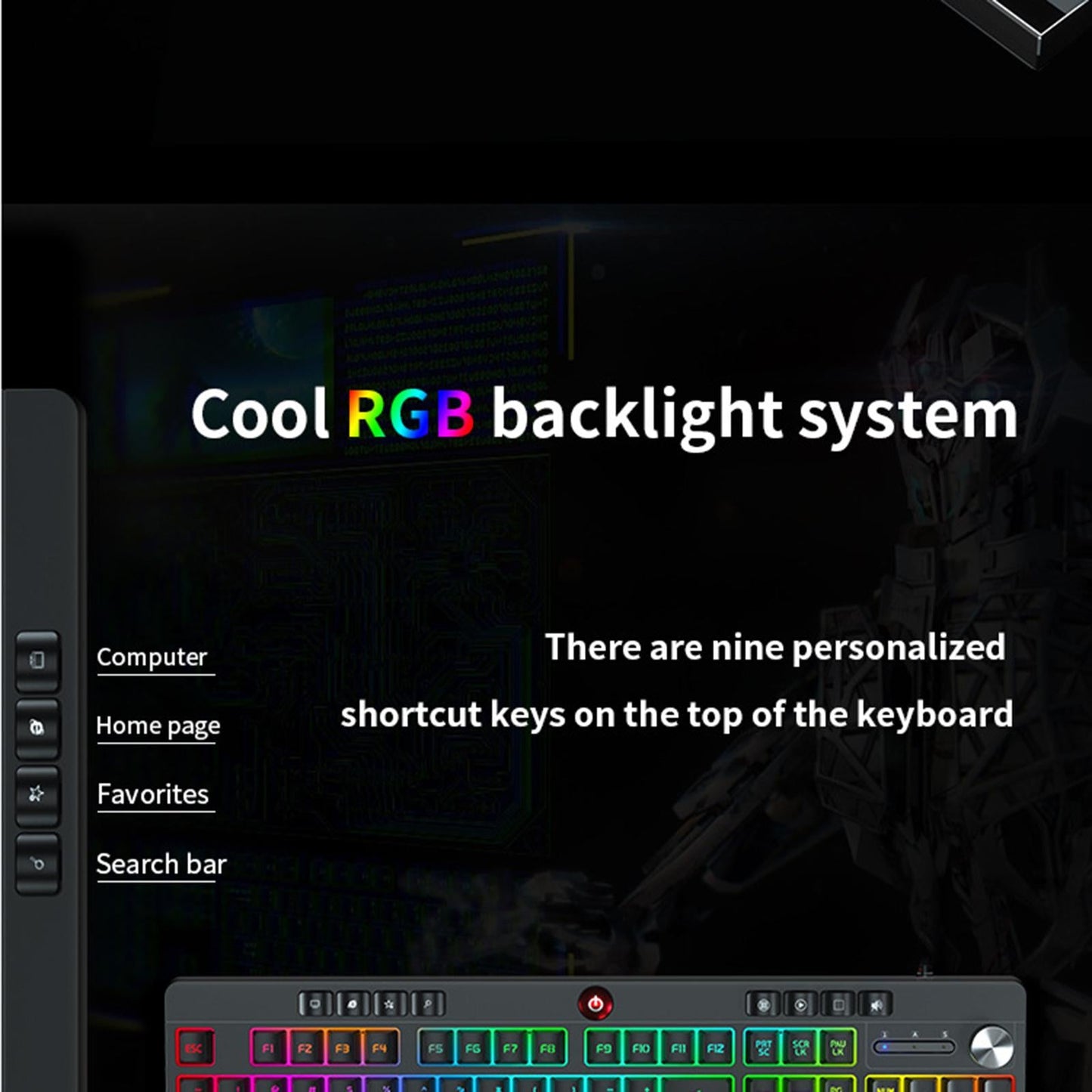 Gaming Keyboard and Mouse Set Standard Adjustable for Gamer Desktop Black