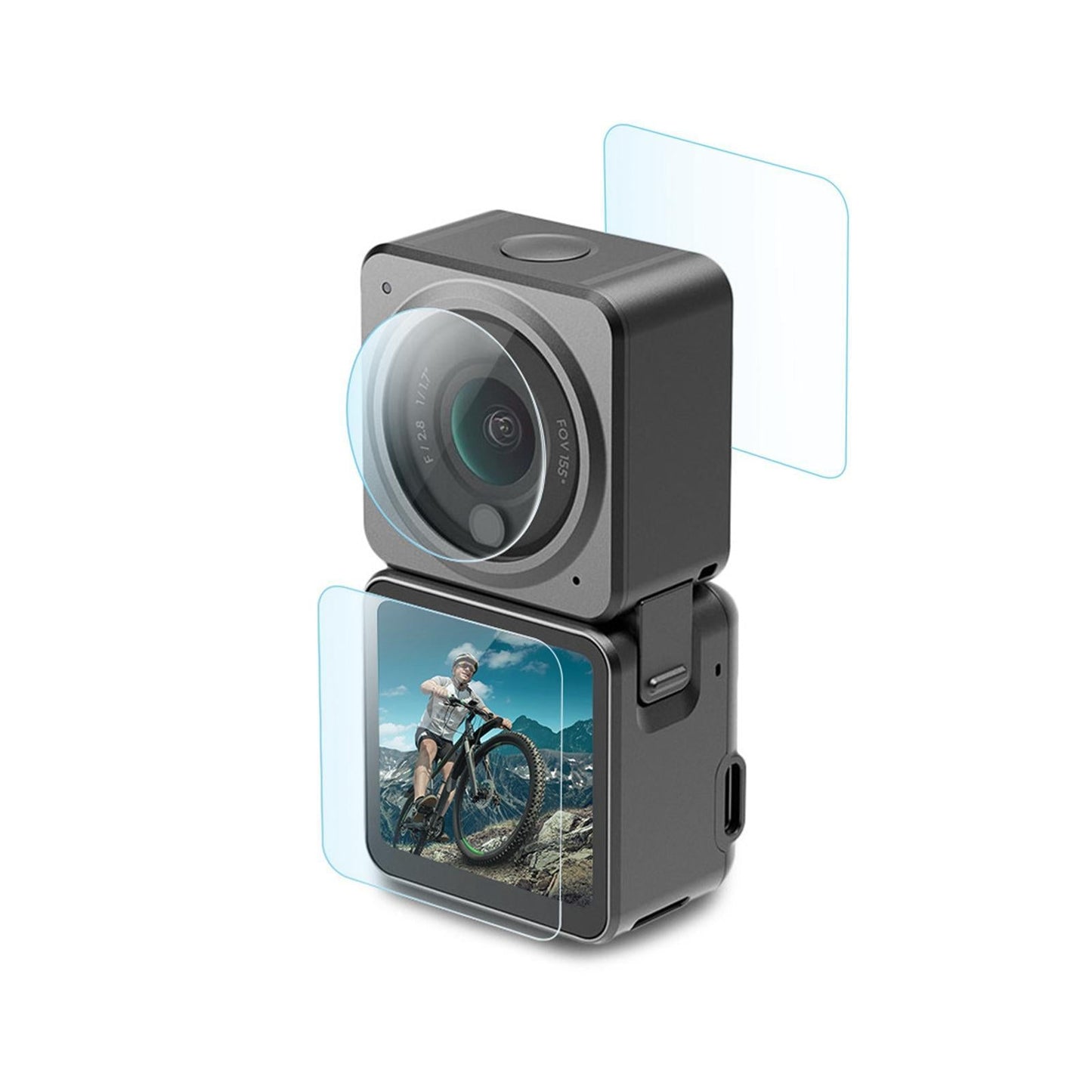 Tempered Glass Screen Protector Film Lens and Dual-Screen for DJI Action 2