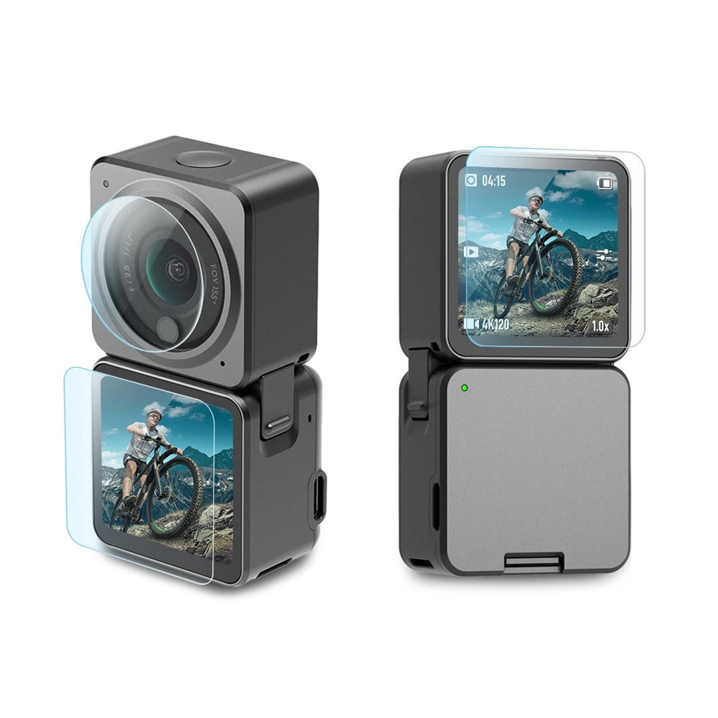 Tempered Glass Screen Protector Film Lens and Dual-Screen for DJI Action 2