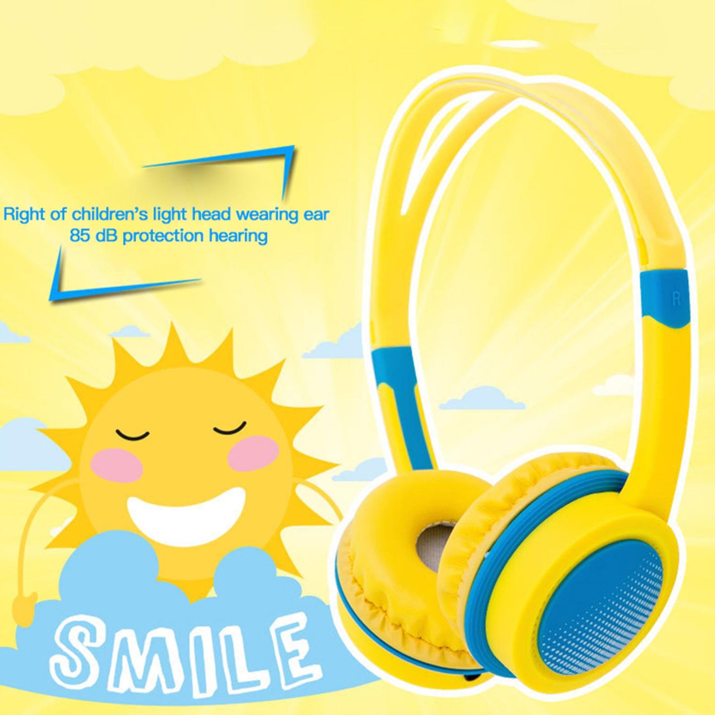 Wired Headphones Kids Headphones Computer Tablet Child Earphone Orange
