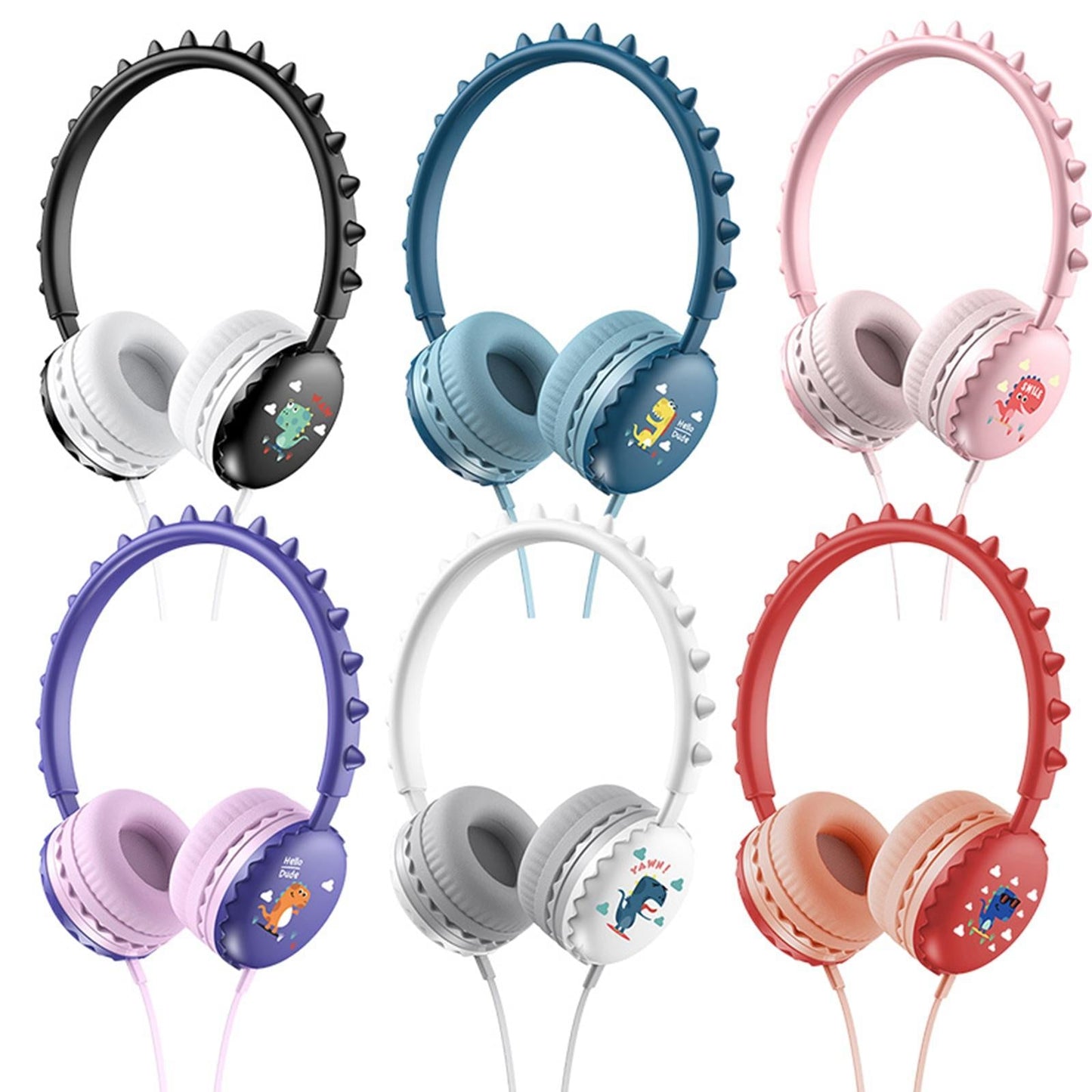 Kids Wired Headphones Over Ear Lightweight Portable for Child black