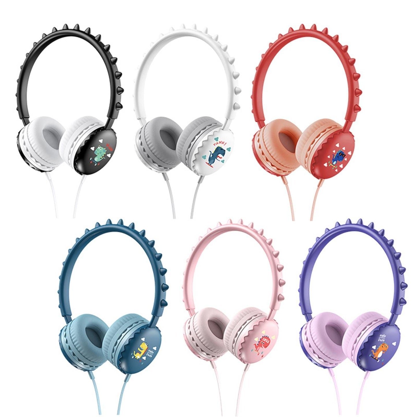 Kids Wired Headphones Over Ear Lightweight Portable for Child black