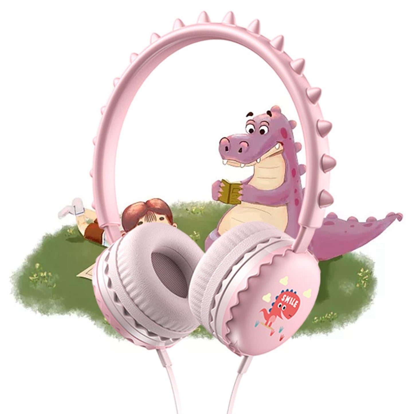 Kids Wired Headphones Over Ear Lightweight Portable for Child pink