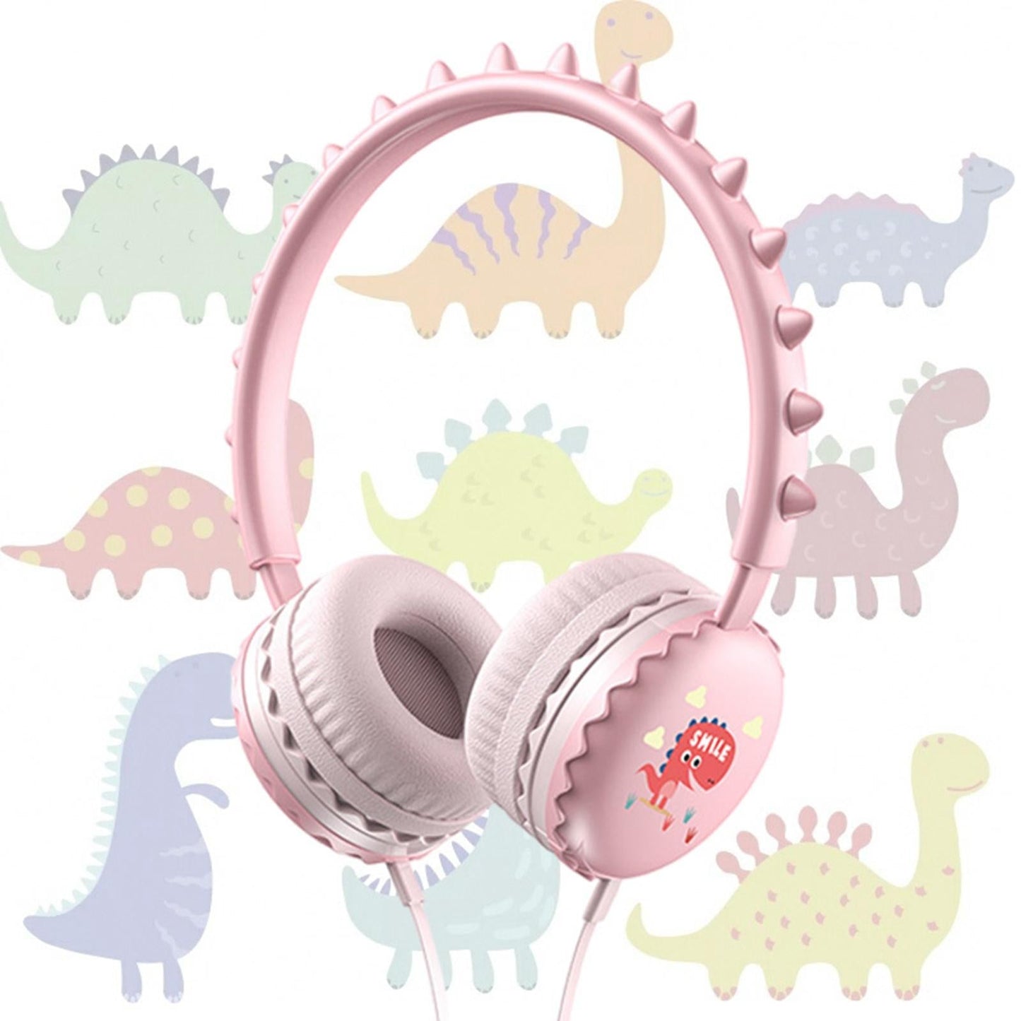 Kids Wired Headphones Over Ear Lightweight Portable for Child pink
