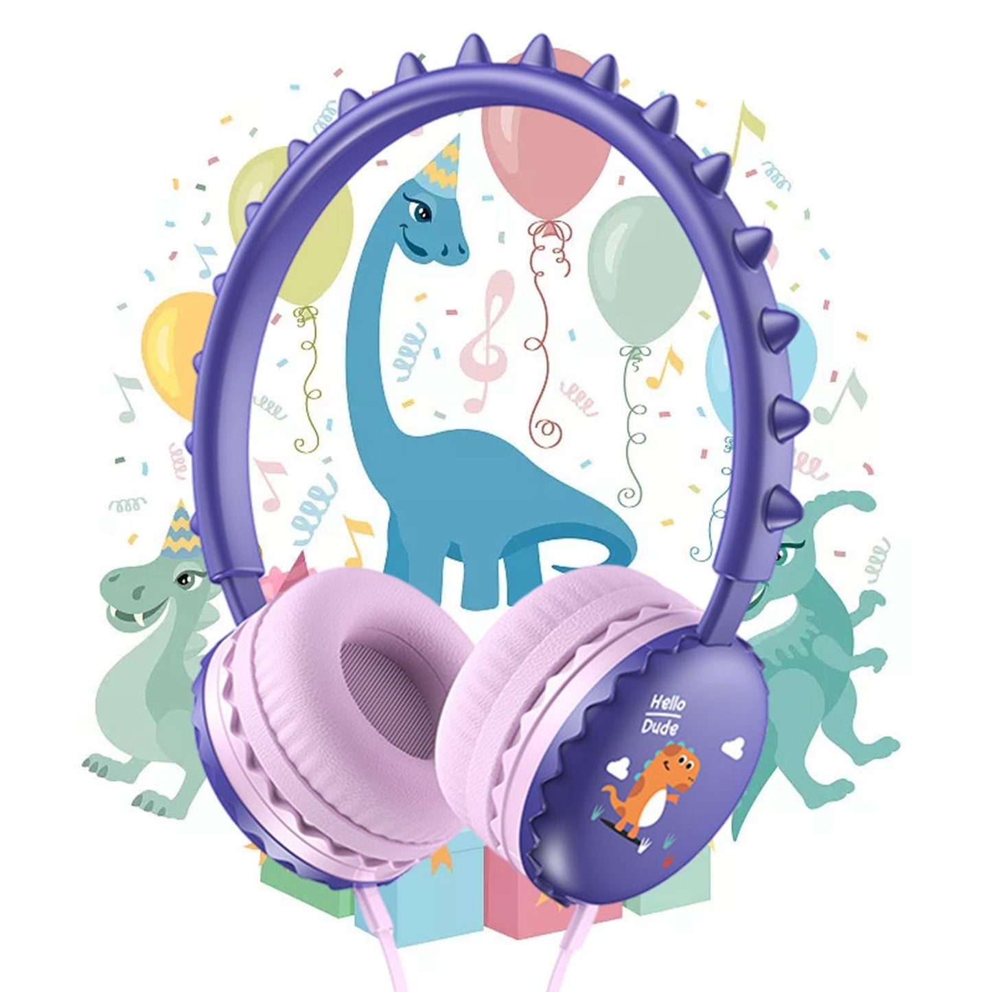 Kids Wired Headphones Over Ear Lightweight Portable for Child purple