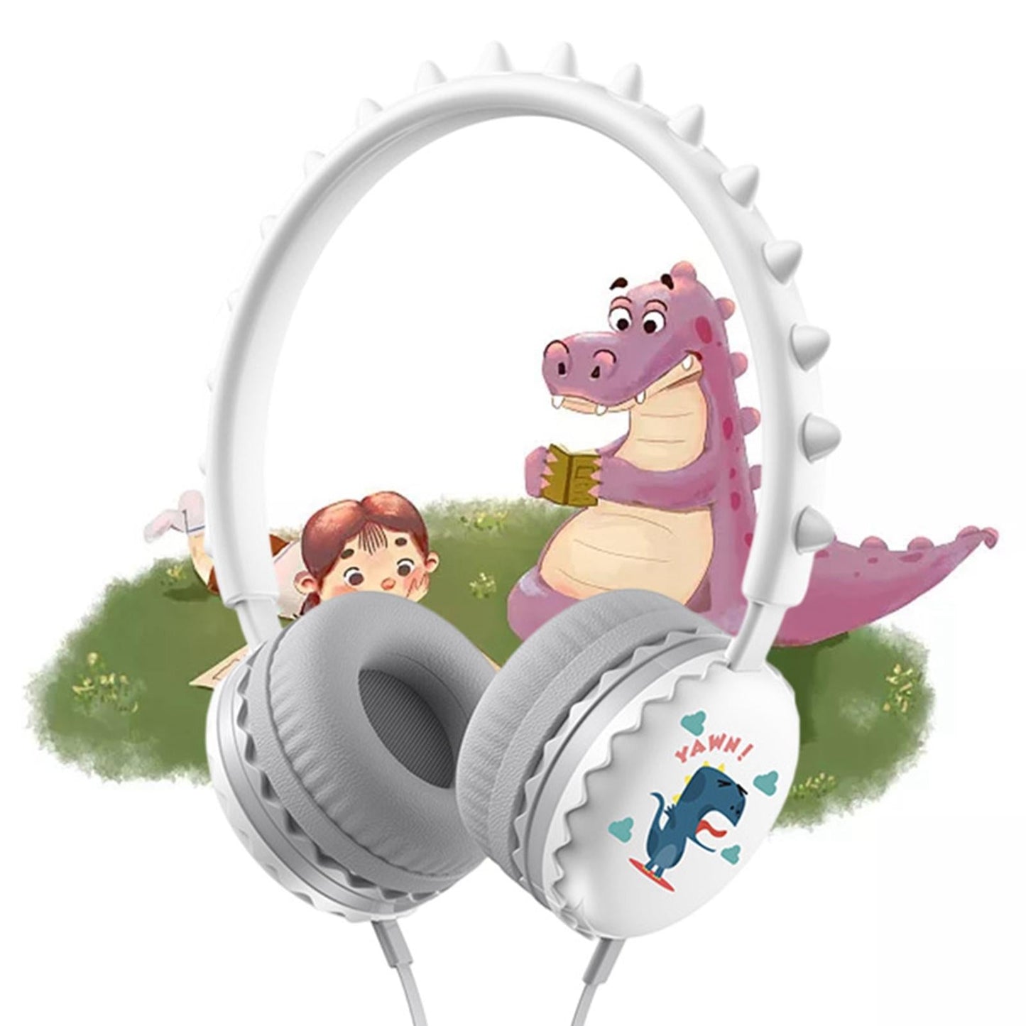Kids Wired Headphones Over Ear Lightweight Portable for Child white