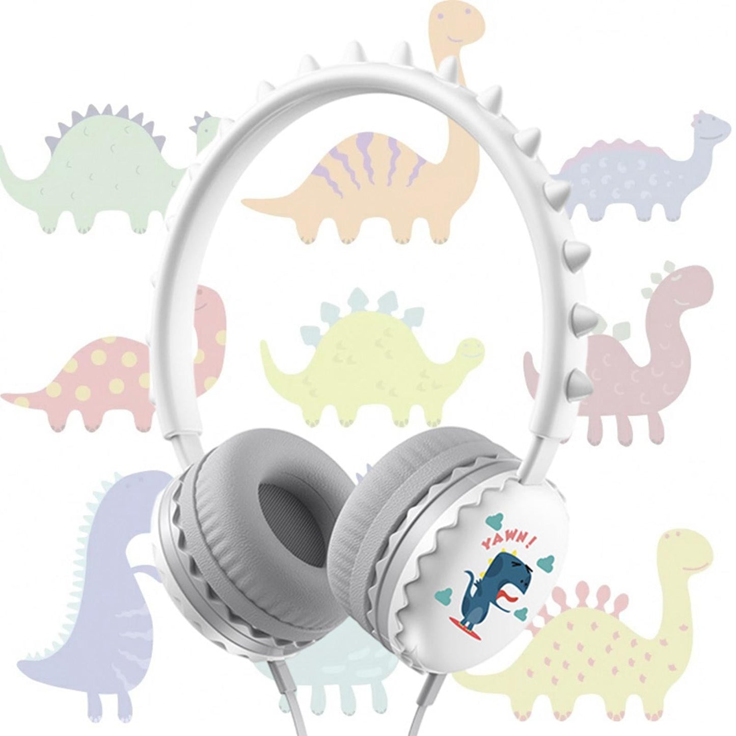 Kids Wired Headphones Over Ear Lightweight Portable for Child white