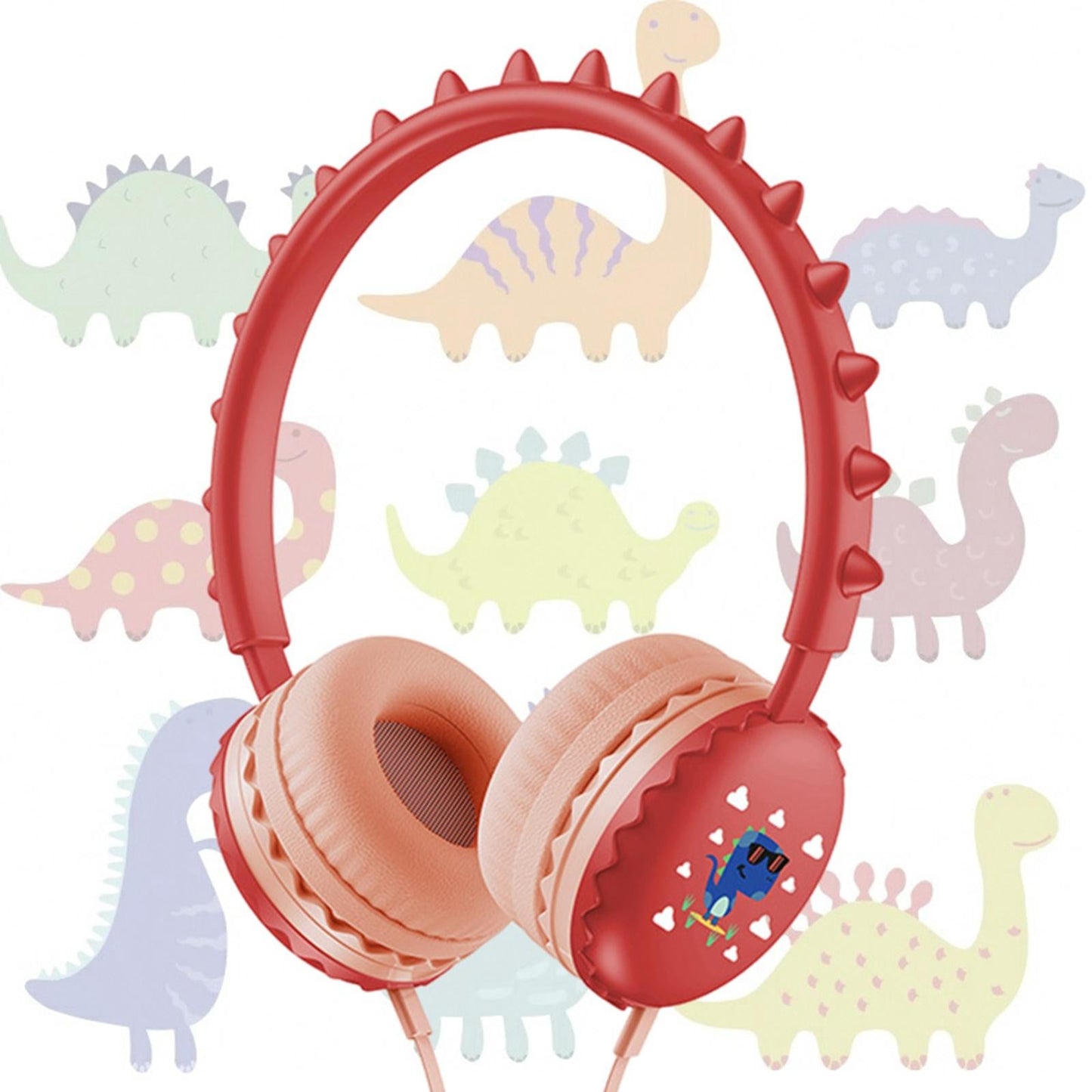 Kids Wired Headphones Over Ear Lightweight Portable for Child red