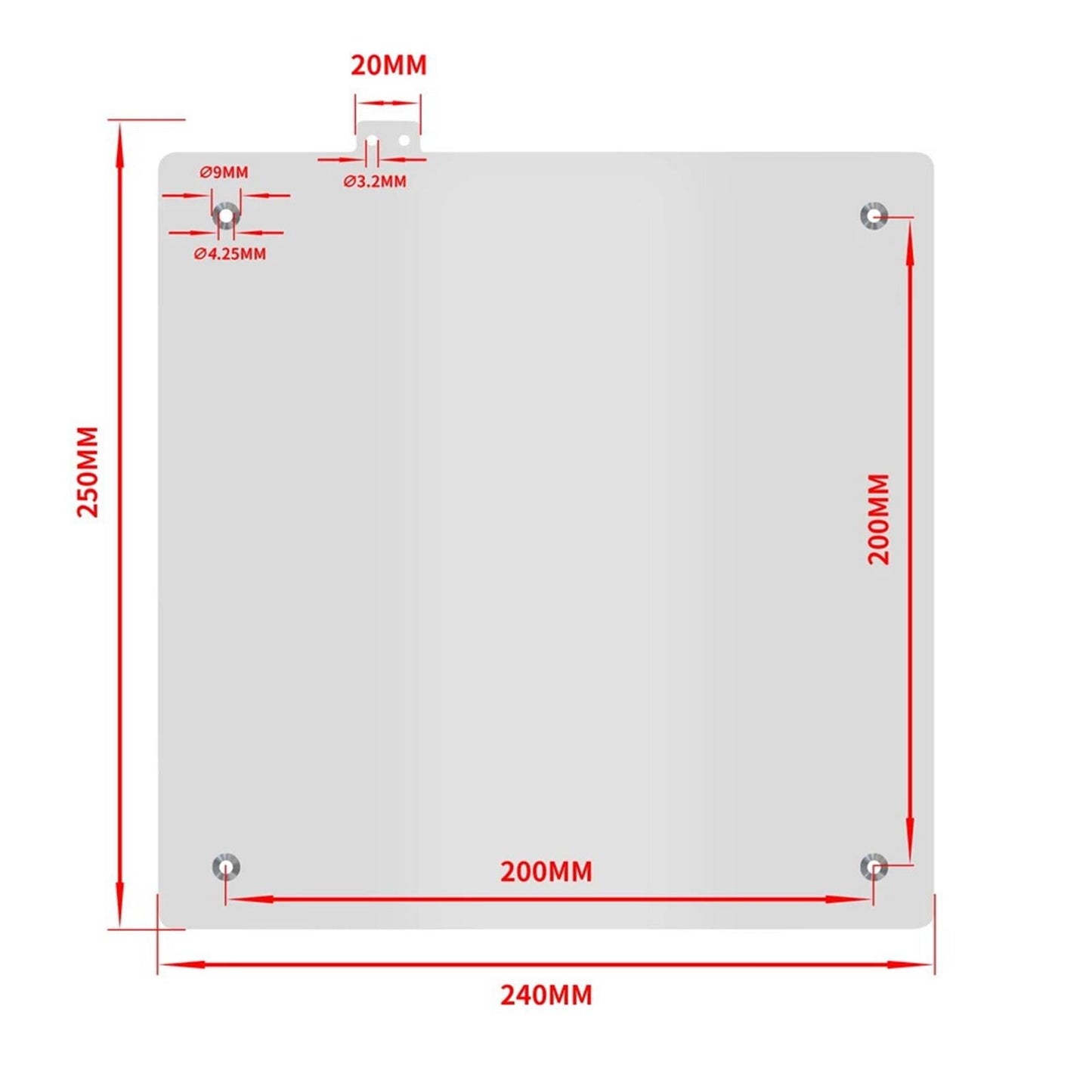 Heatbed Hotbed Platform Hot Bed Build Surface Parts Replacement for MK3