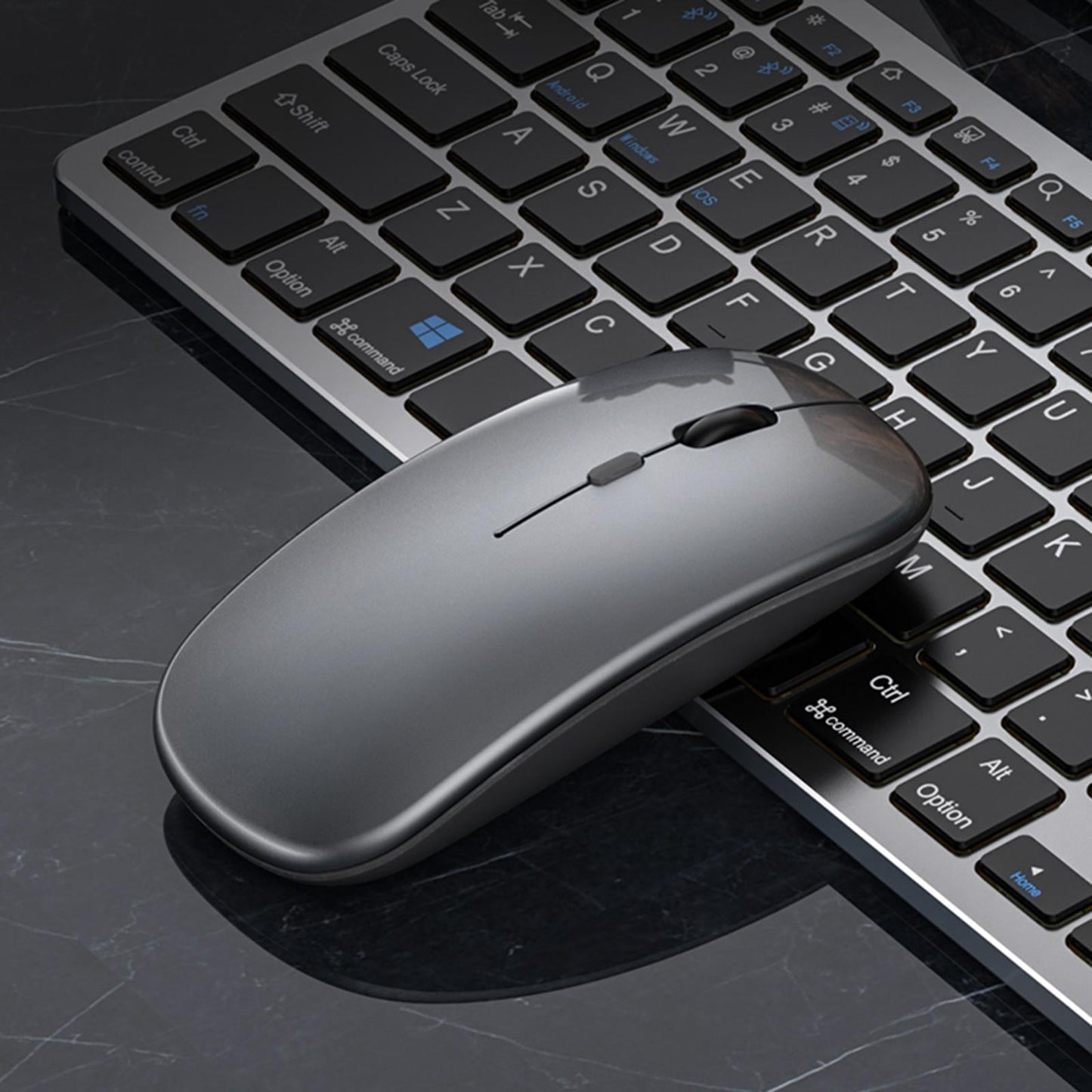 Kb-1 Mini Laptop Bluetooth Keyboard 2.4G Quiet Typing 78Key Keyboard White