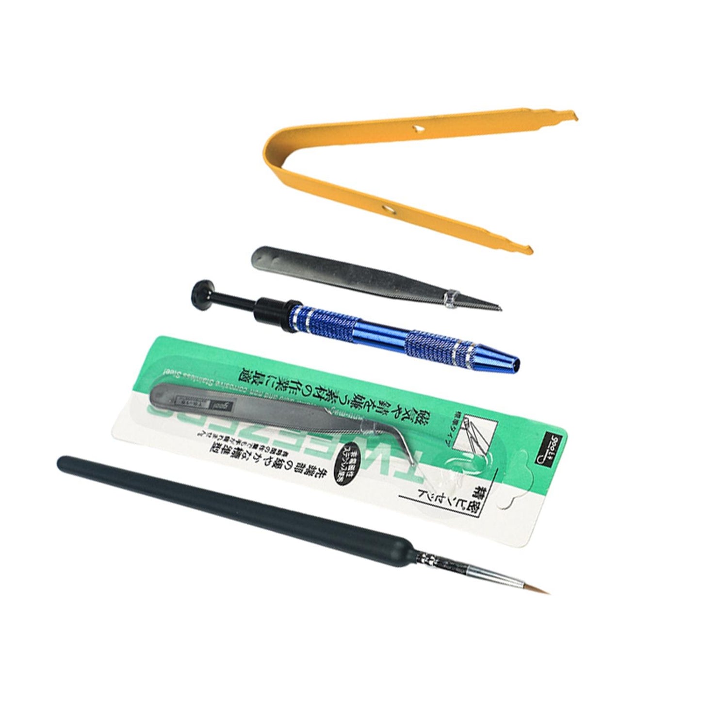 5Pcs Mechanical Keyboard Switch Lube Brushes Tool Kit for Stabilizer yellow