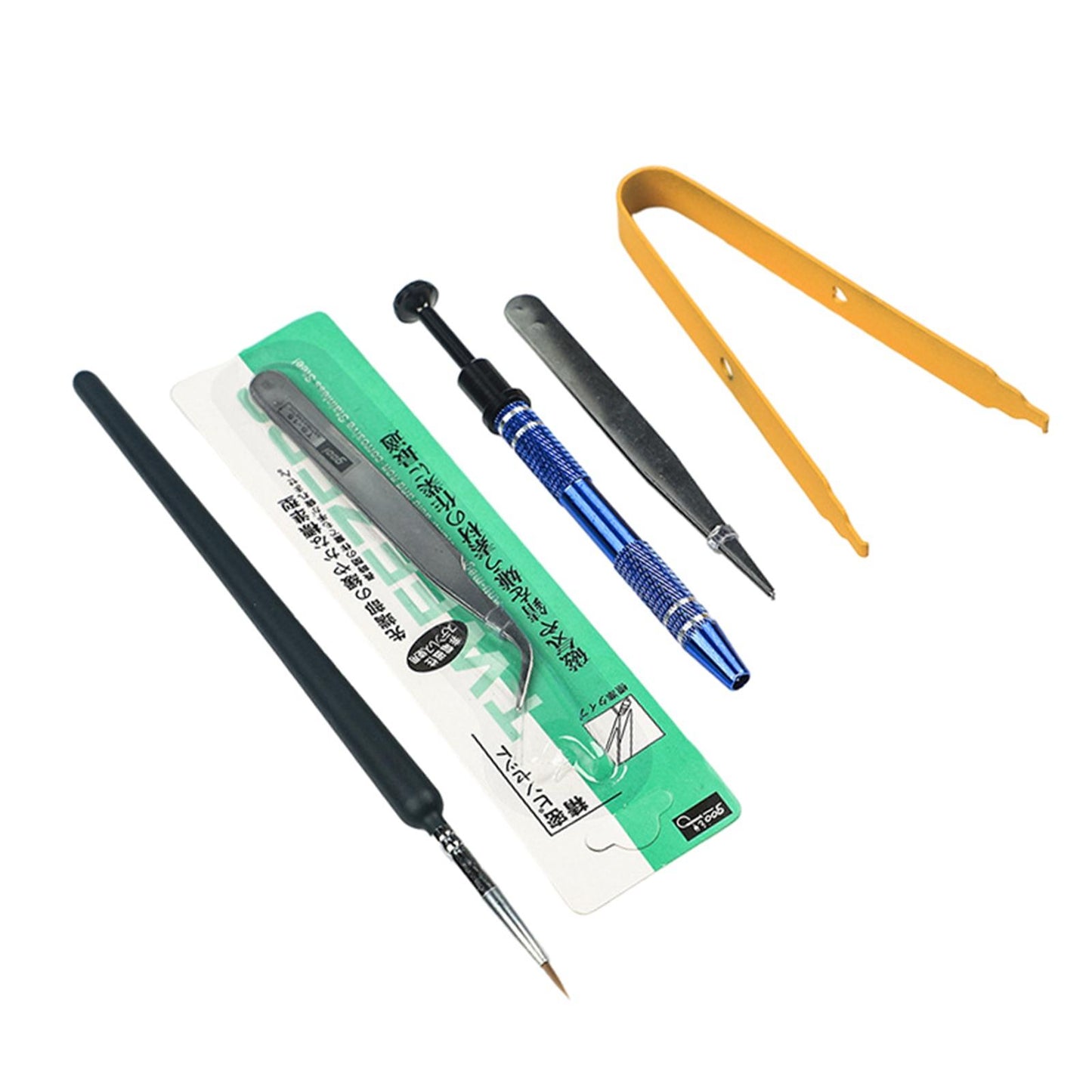 5Pcs Mechanical Keyboard Switch Lube Brushes Tool Kit for Stabilizer yellow