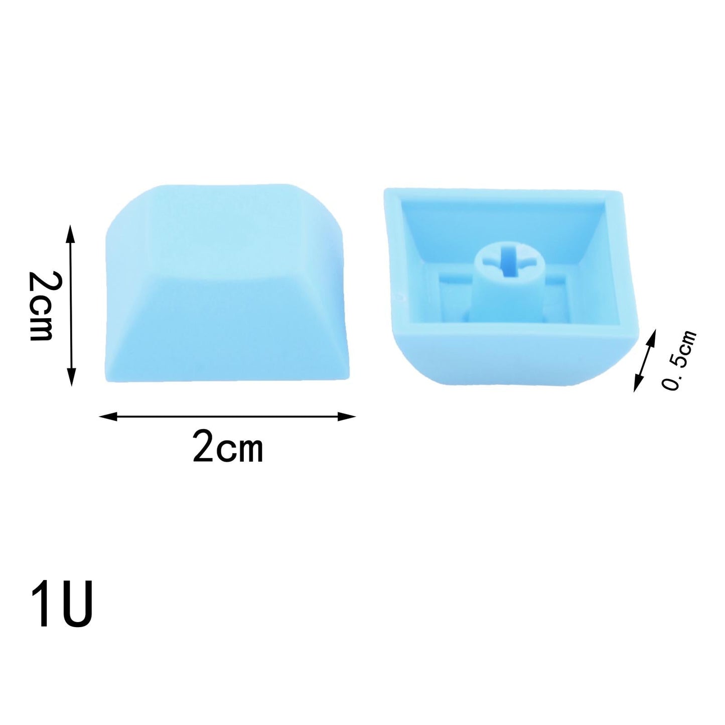 10x 1U Transparent Keycaps Thick PBT for Cherry MX Switches Game Lovers Blue