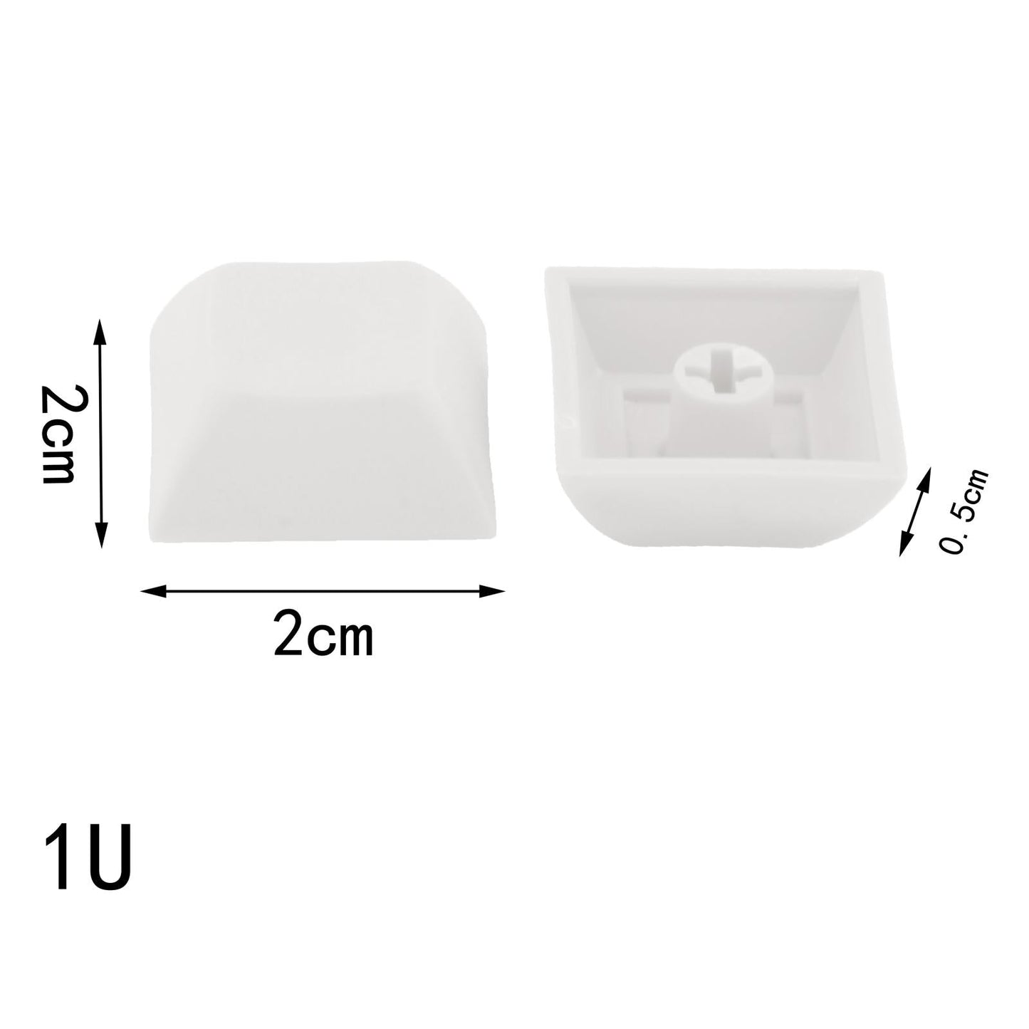 10x 1U Transparent Keycaps Thick PBT for Cherry MX Switches Game Lovers Light Gray