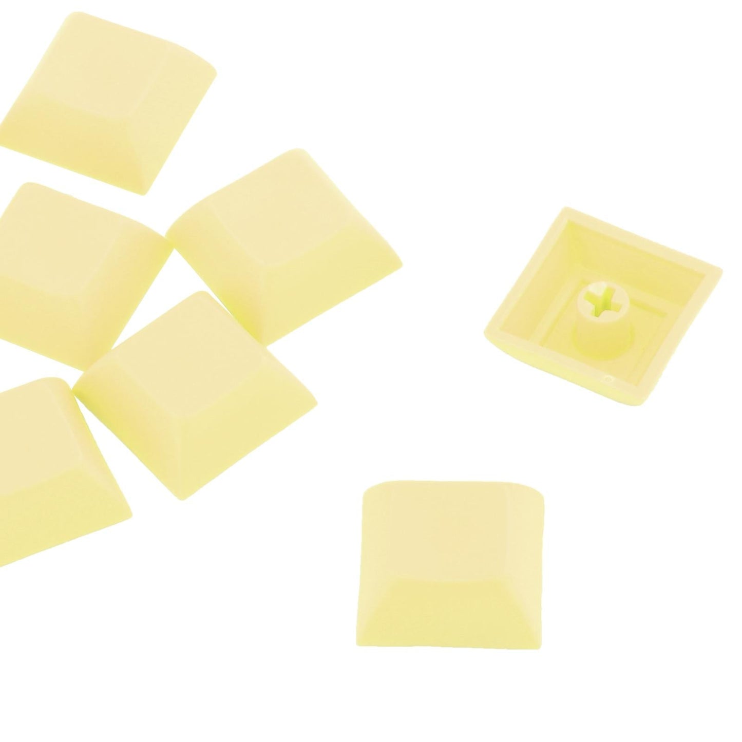 10x 1U Transparent Keycaps Thick PBT for Cherry MX Switches Game Lovers Yellow