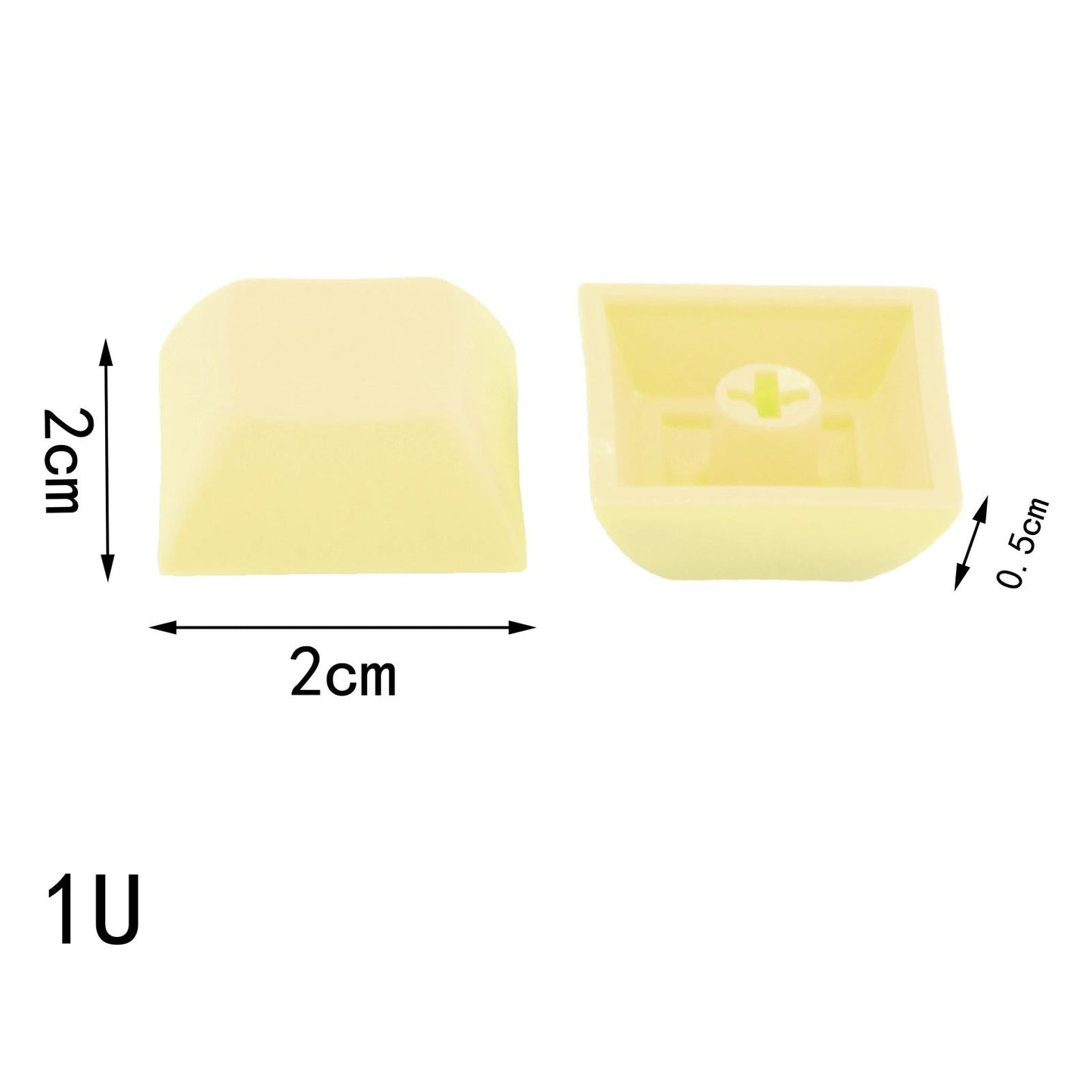 10x 1U Transparent Keycaps Thick PBT for Cherry MX Switches Game Lovers Yellow