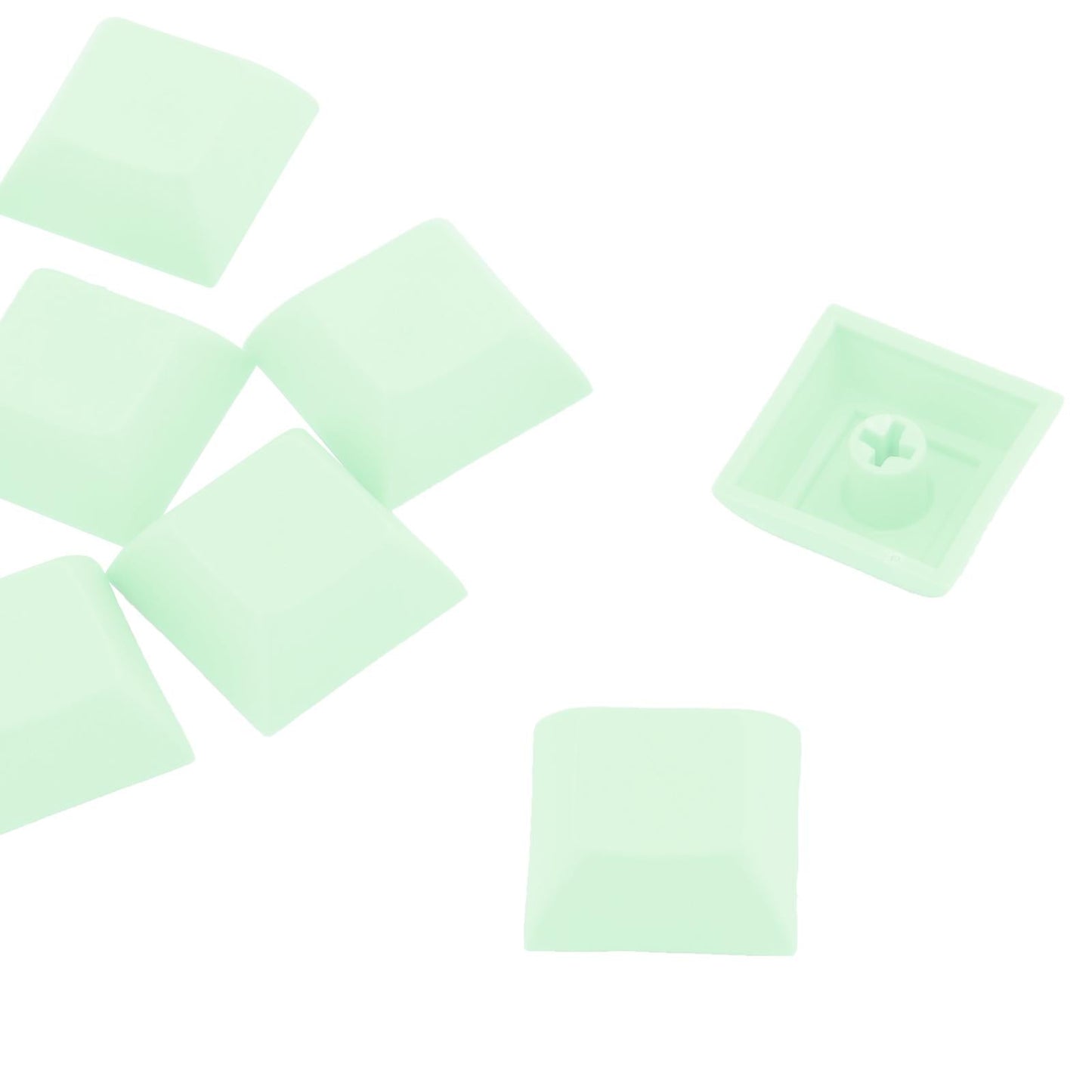 10x 1U Transparent Keycaps Thick PBT for Cherry MX Switches Game Lovers Green