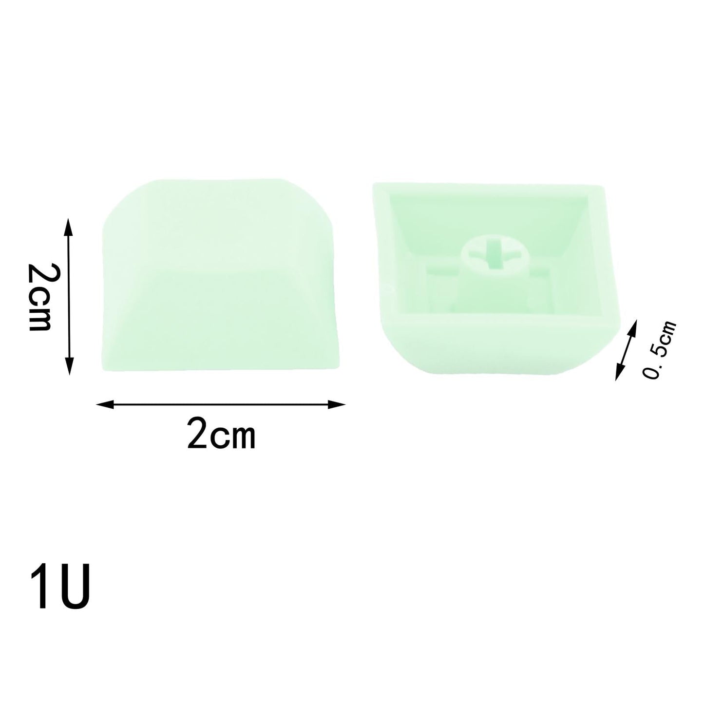 10x 1U Transparent Keycaps Thick PBT for Cherry MX Switches Game Lovers Green