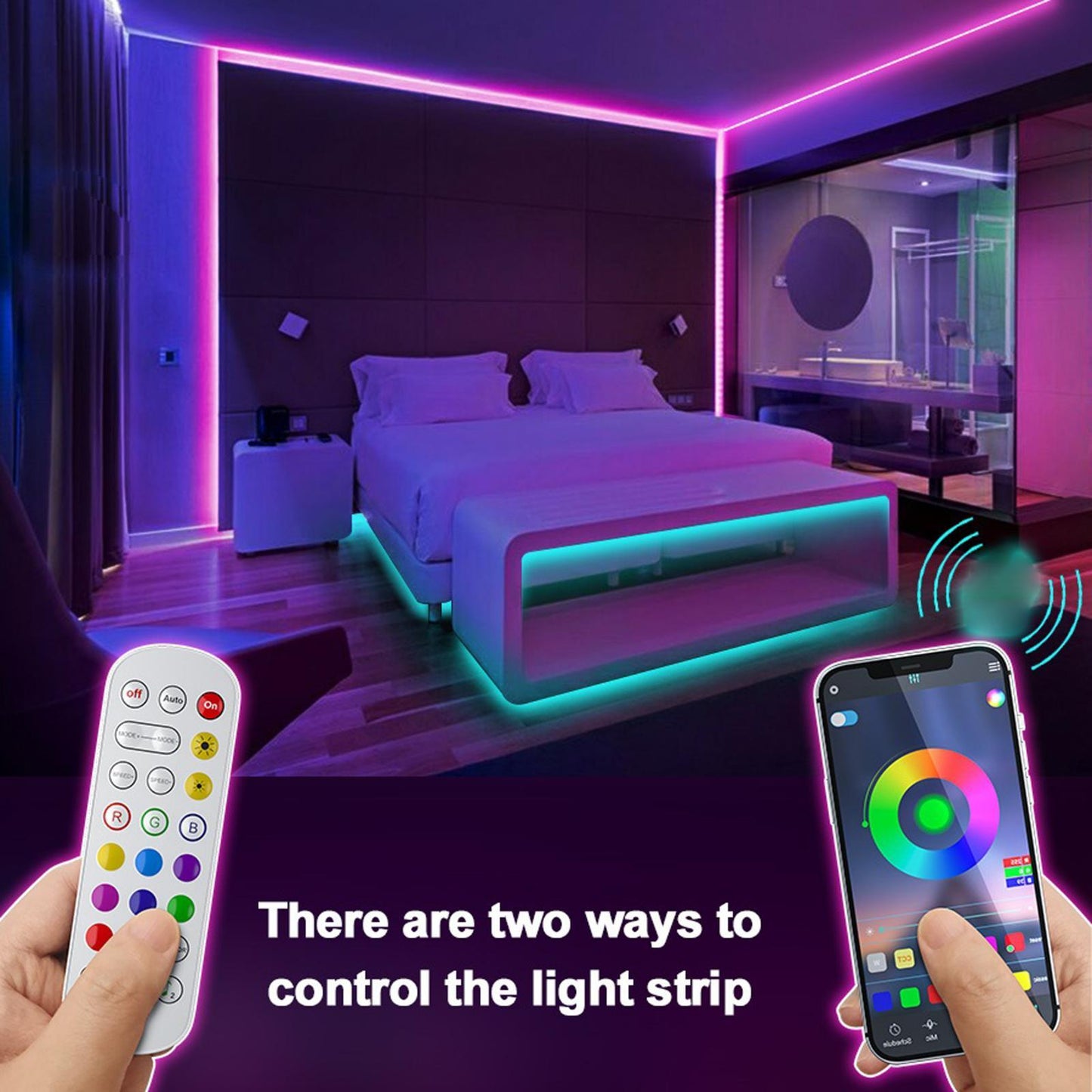 USB LED Strip Lamp 5M Color Changing with Remote Controller for Hallway