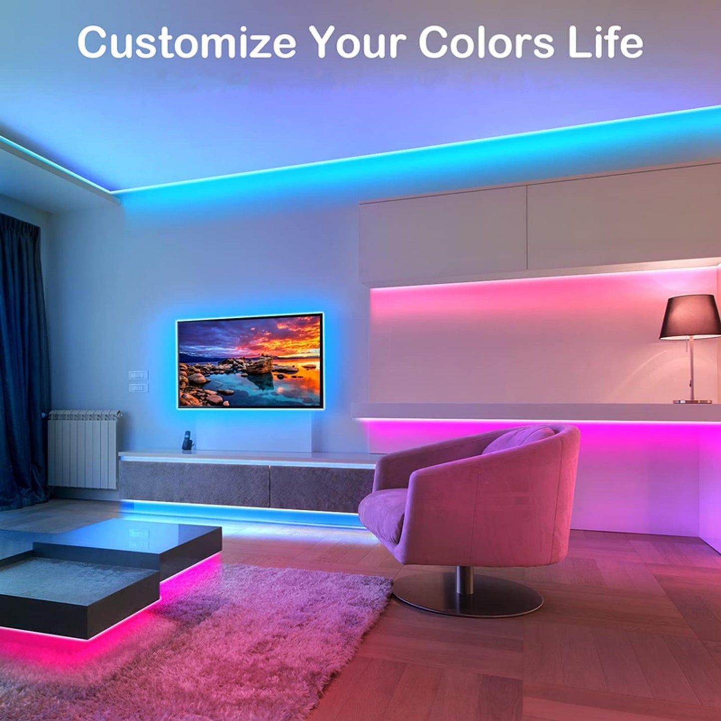 USB LED Strip Lamp 5M Color Changing with Remote Controller for Hallway