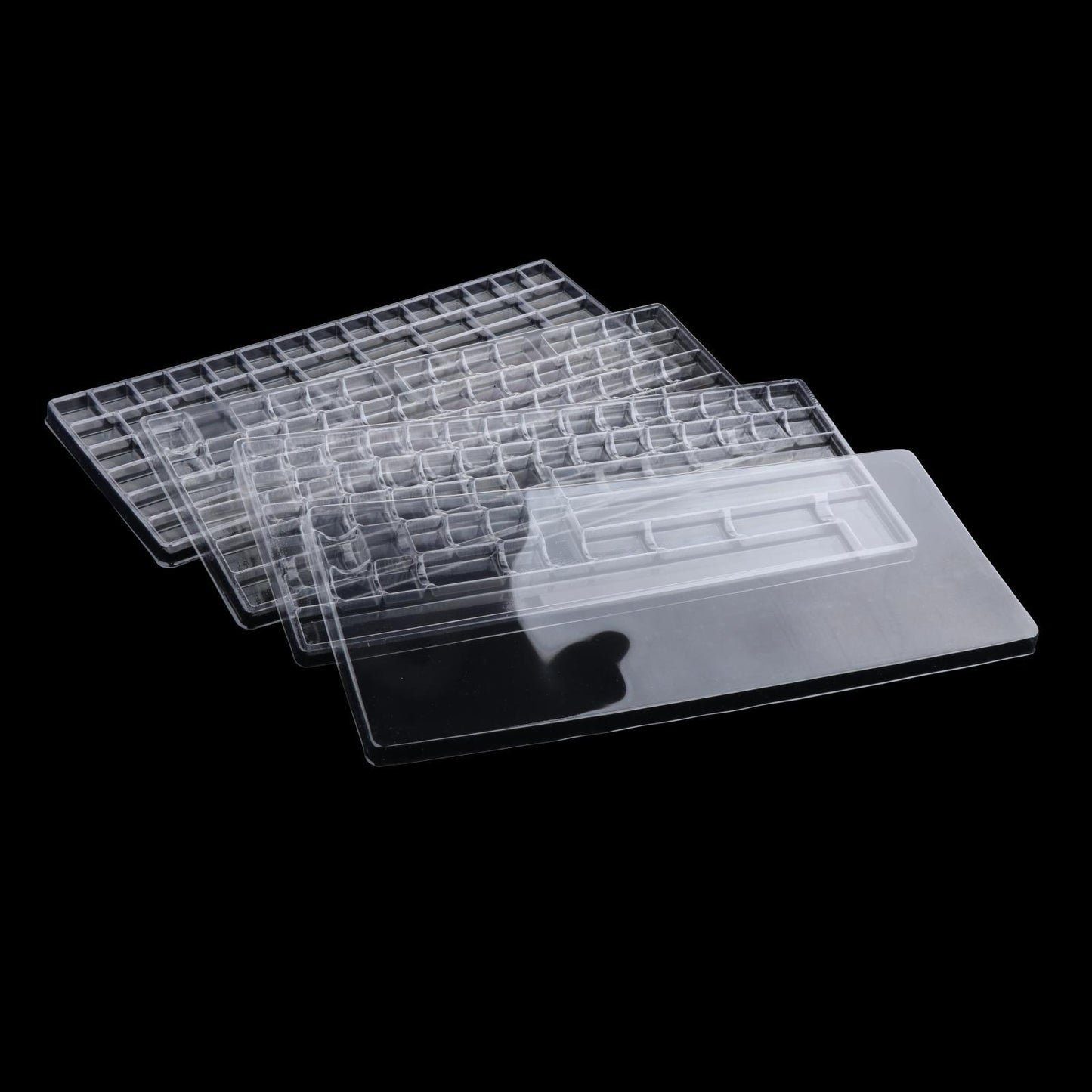 3 Layers Keycap Storage Box w/ Lid with Dividers Keyboard Set Containers