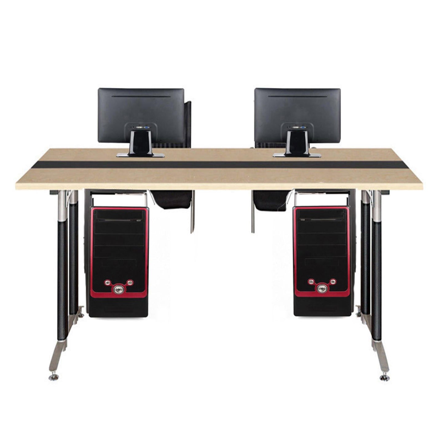 Under Desk Hanging Mainframe Box Hanger Adjustable Holder for Computer White