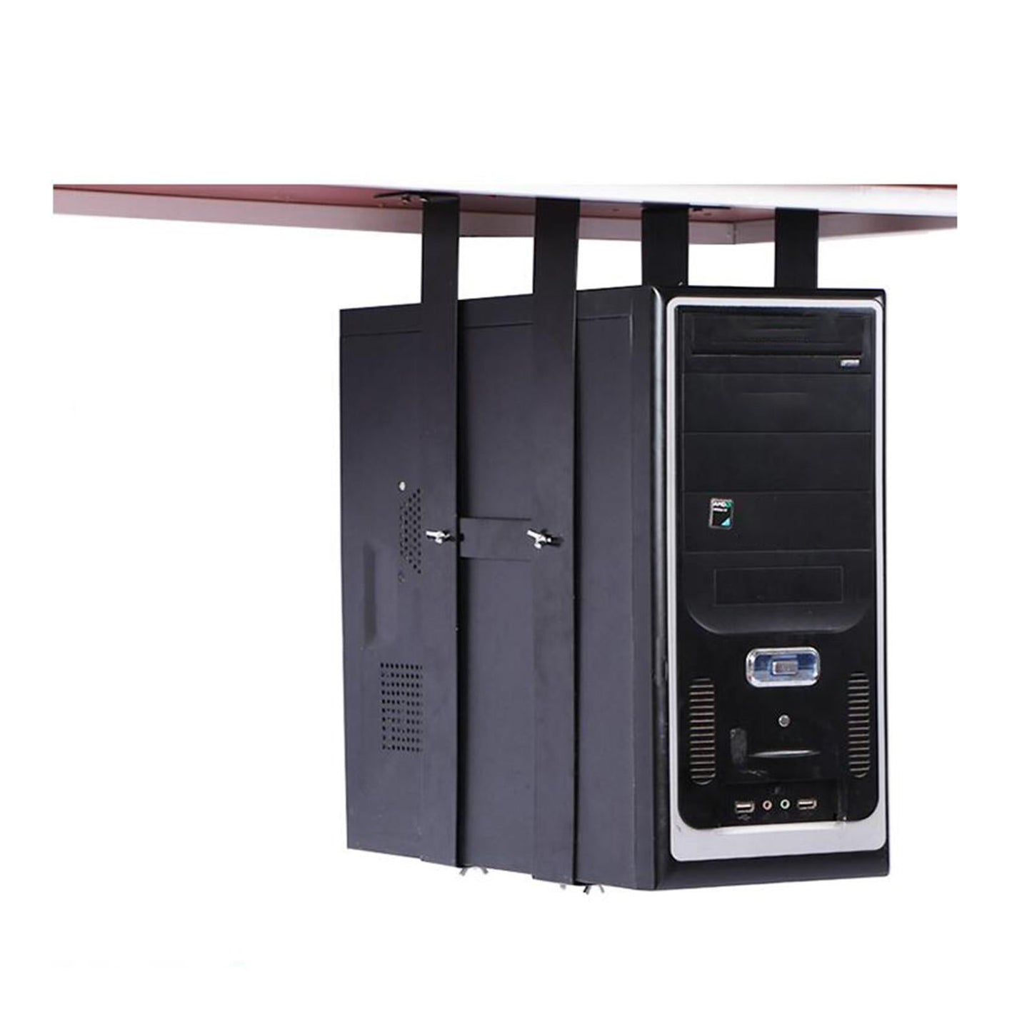 Computer Case Mount Steel Adjustable Under Desk for Office Economy black