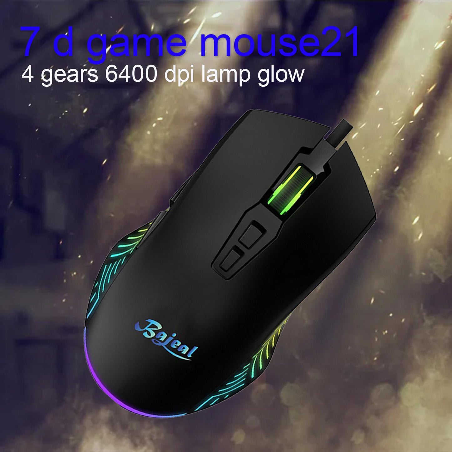 Gaming Mouse Lightweight with Back Lighting 6400DPI 7D Mini for Computer