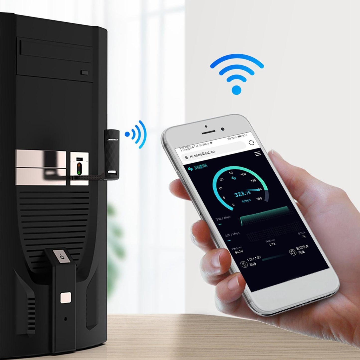 WiFi Adapter 867Mbps USB Dock Wireless Network Card Dual Band WiFi Dongle