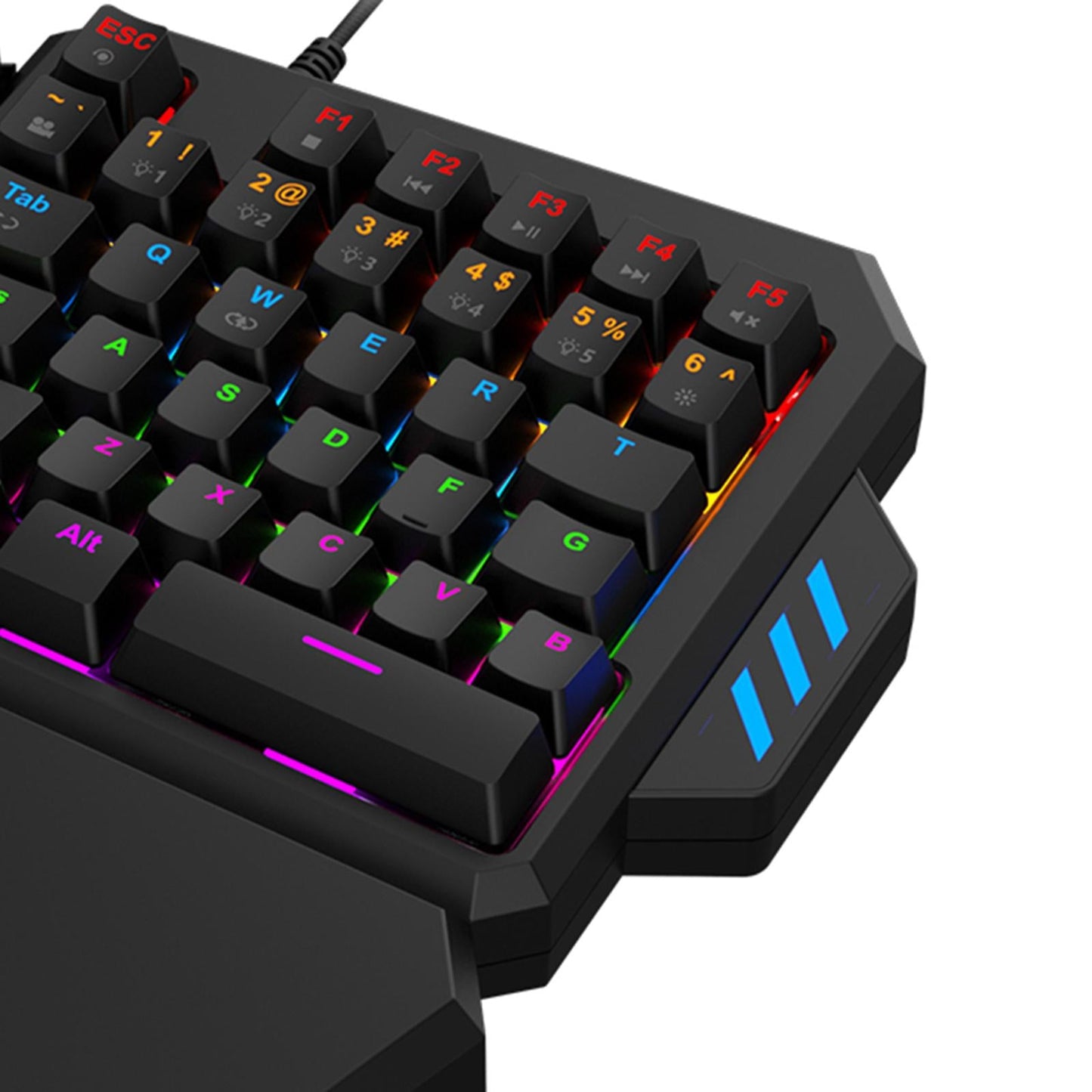 One-Handed Keyboard Wired Gamers 39 Keys Ergonomic PC Laptop Blue Switch