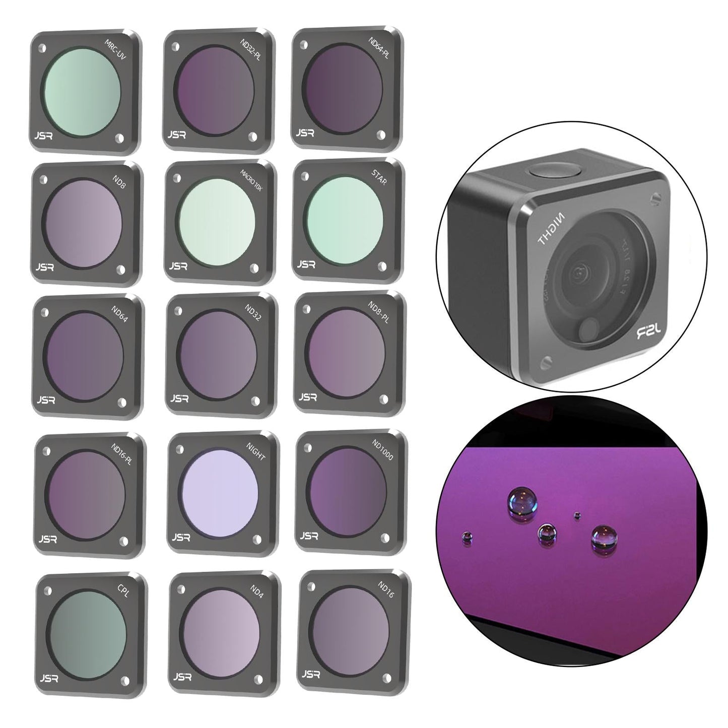 Filter Multi-Resistant Multi-Layer Coating for DJI Action 2 Camera Photos UV