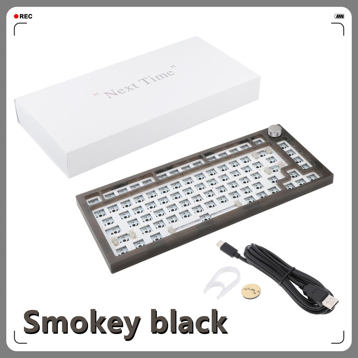 NT75 3/5pin hot swap Gasket mechanical keyboard DIY kit Smokey Black