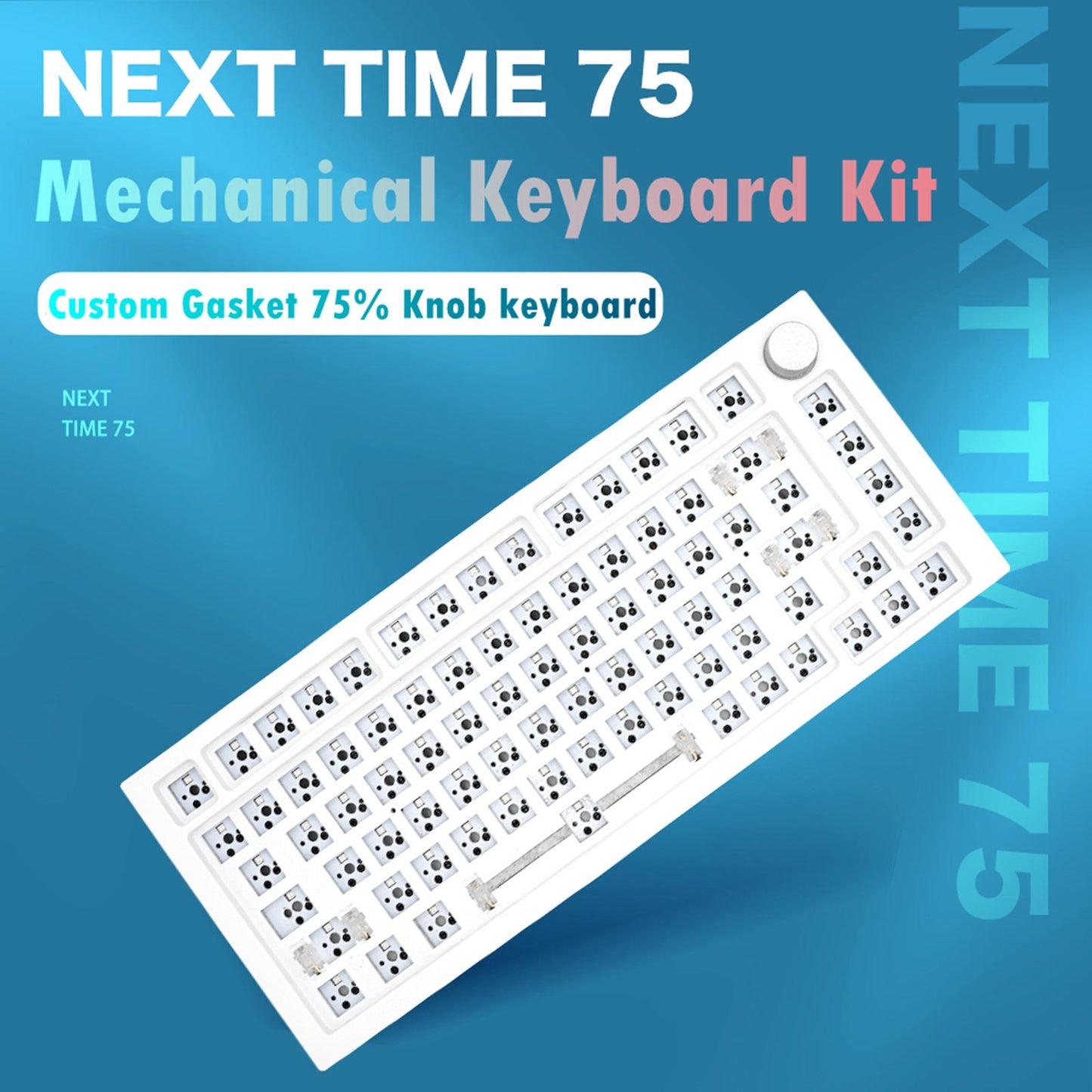 NT75 3/5pin hot swap Gasket mechanical keyboard DIY kit Smokey Black