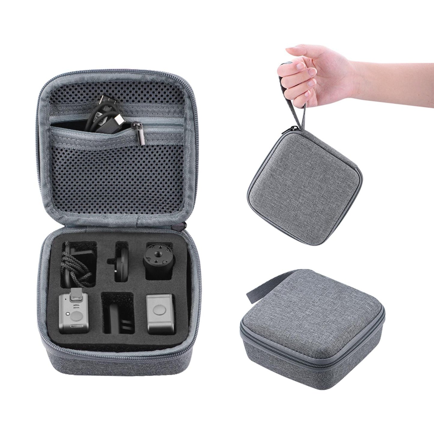 Storage Bag with Handle Portable Shock Absorber for DJI Action 2 gray