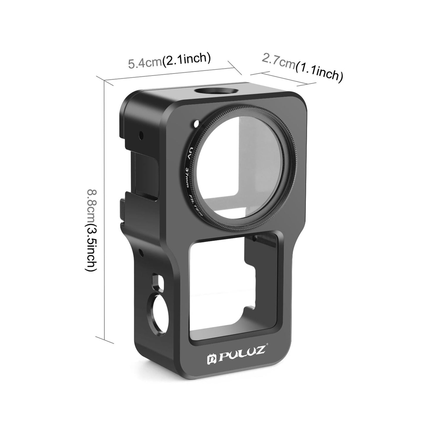 Protective Cage Anti-Scratch with Cold Shoe Camera for DJI Action 2 Black