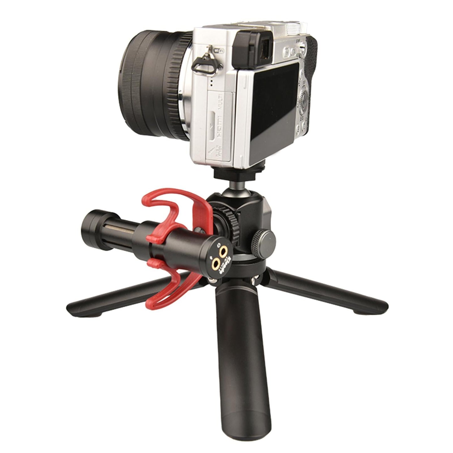 Swivel Mini Ball Head Tripod Mount with Removable 1/4 Cold Shoe for DSLR"