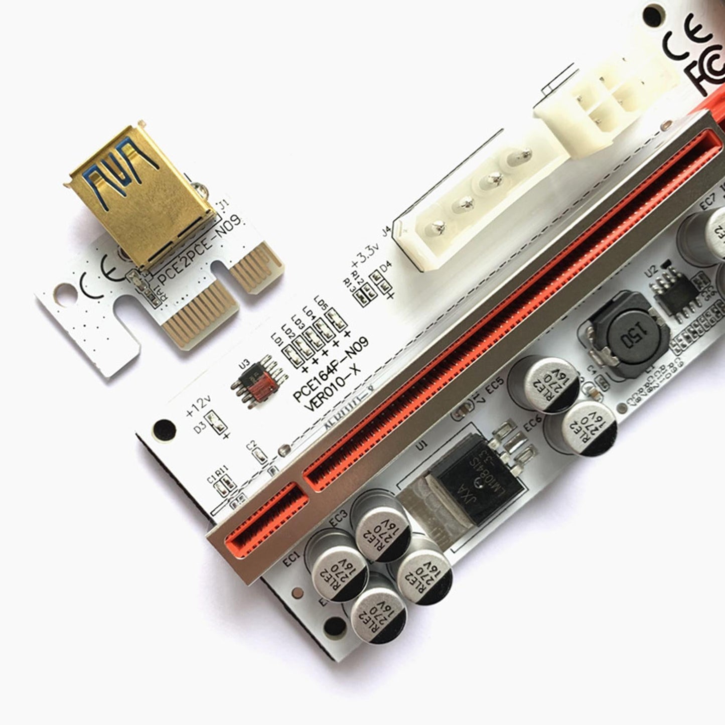 Ver010-X Pci-E Riser Card 1x to 16x Extender GPU Mining Red Slot Cable