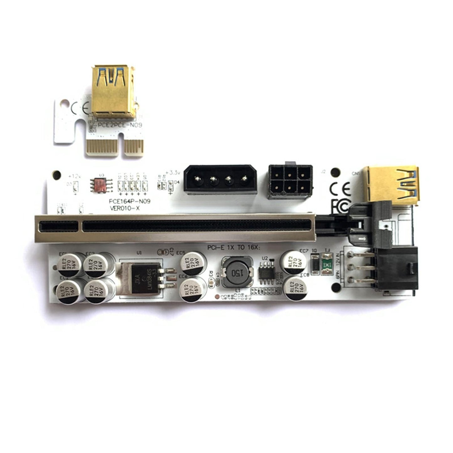 Ver010-X Pci-E Riser Card 1x to 16x Extender GPU Mining Black Slot Cable