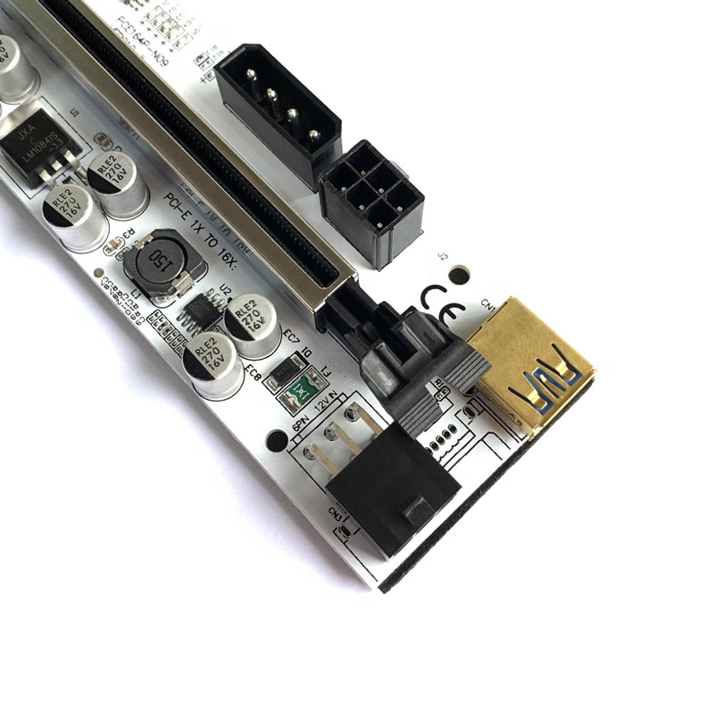 Ver010-X Pci-E Riser Card 1x to 16x Extender GPU Mining Black Without SATA