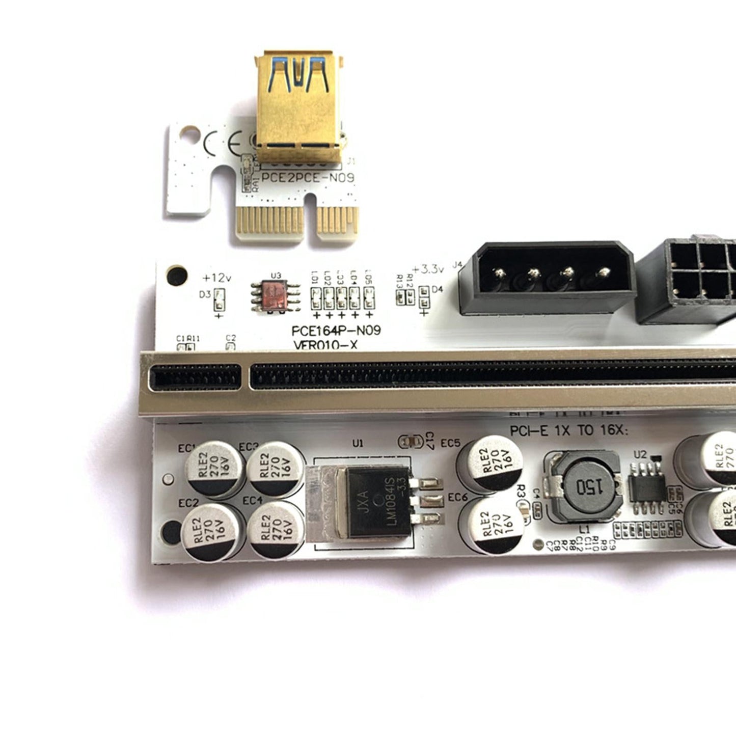 Ver010-X Pci-E Riser Card 1x to 16x Extender GPU Mining Black Without SATA