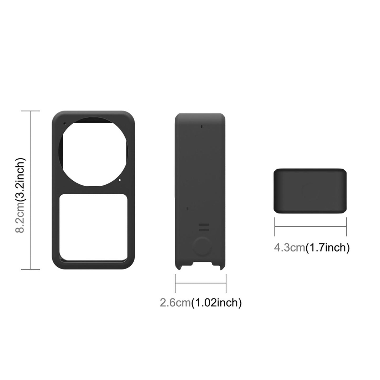 Camera Case Protector Vlogging Camera Accessories for DJI Action 2 black