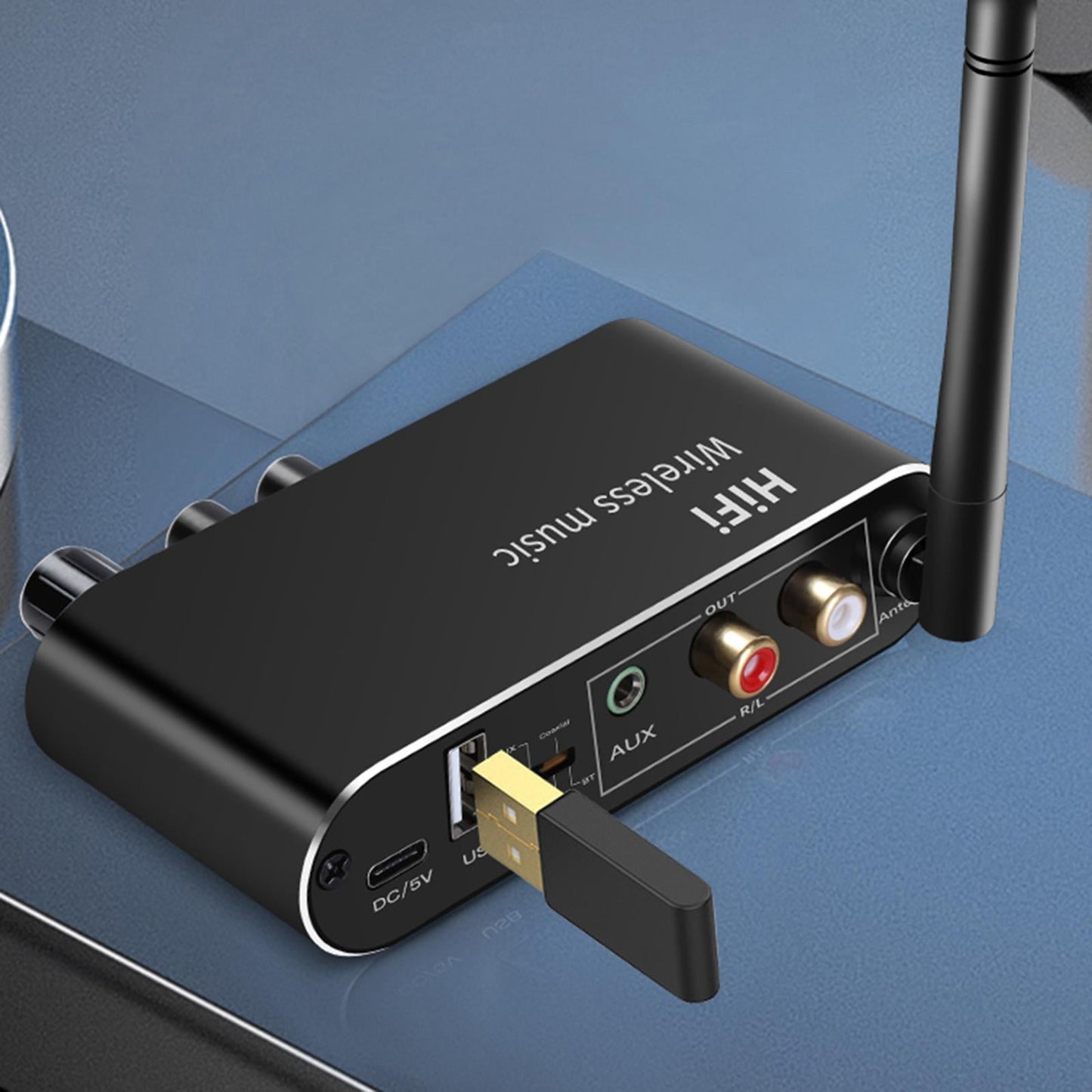 Bluetooth Audio Converter Digital Analog BT5.1 Transmitter for Home Car