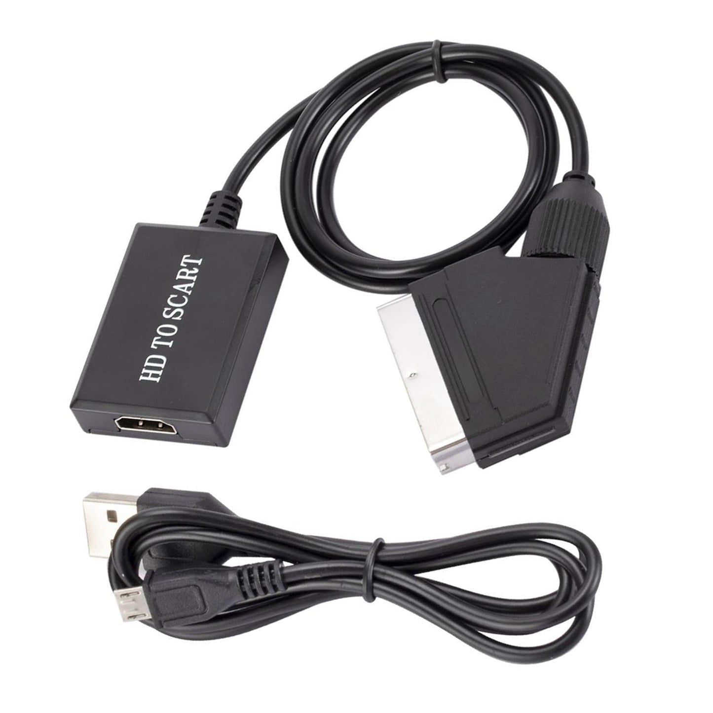 HDMI to SCART Converter 1080P for HD TV STB Sky Crt TVs with USB Power Cable