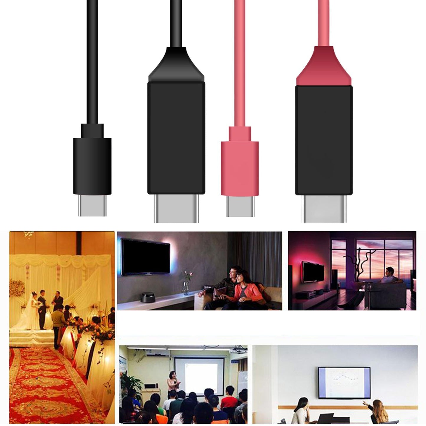 Type C to HDMI Cable Converter 4K HD Computer USB Adapter Ag9310 Red